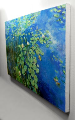 Seerosen und Schilf, Hepner-Teich, Ölgemälde
