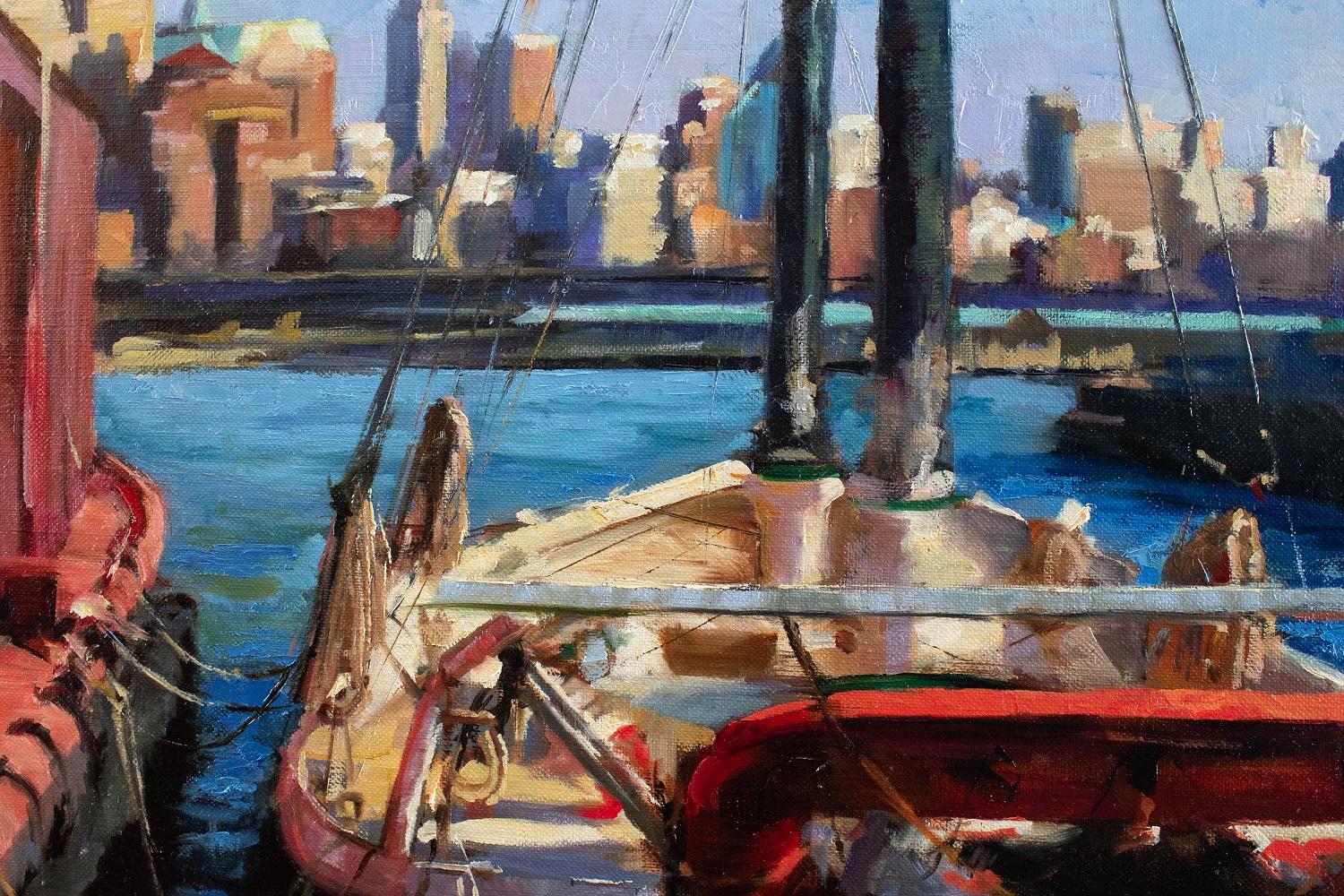 View across the East River - Impressionist Painting by Jonelle Summerfield