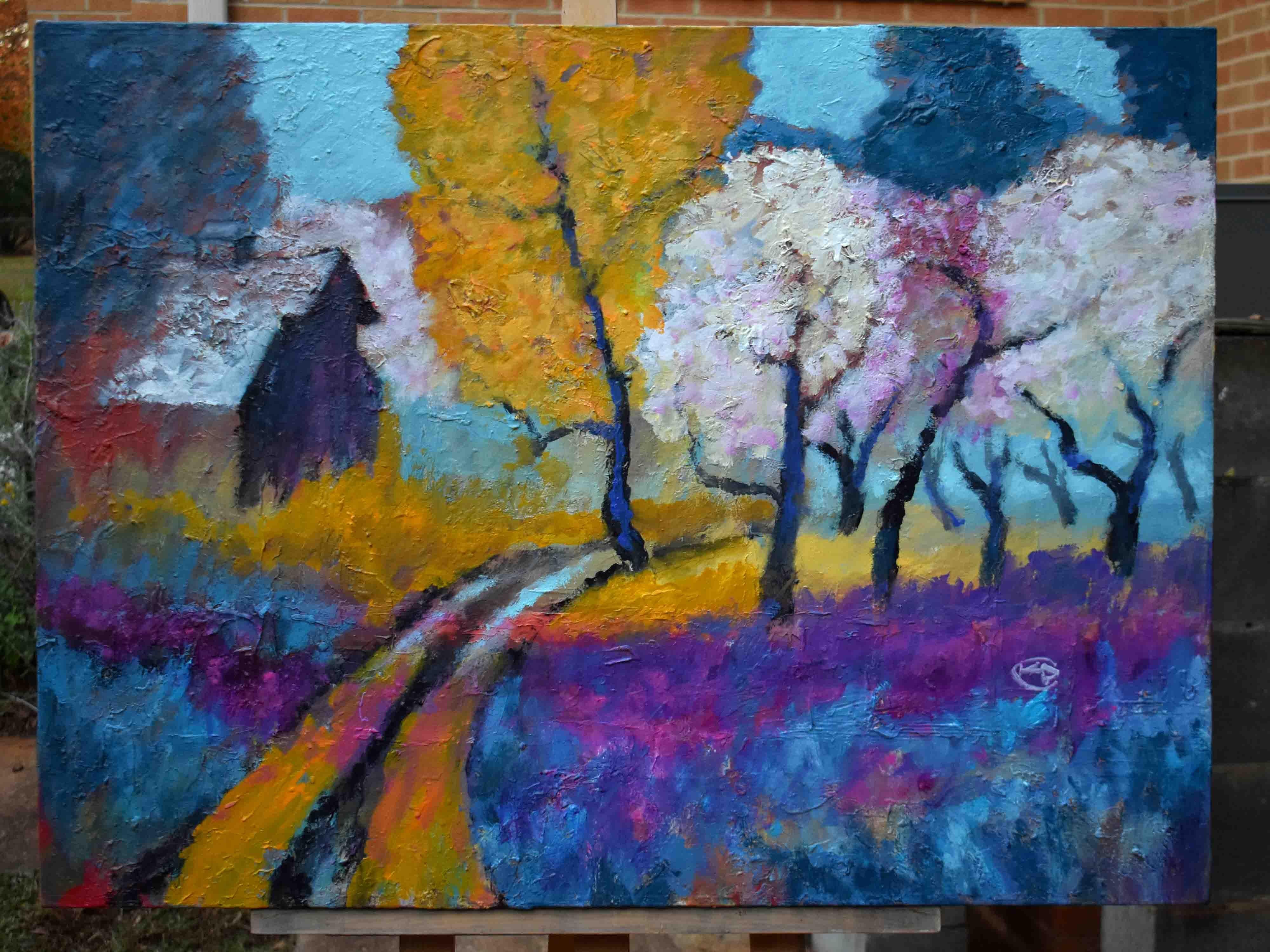 Old Peach Orchard - Expressionist Painting by Kip Decker