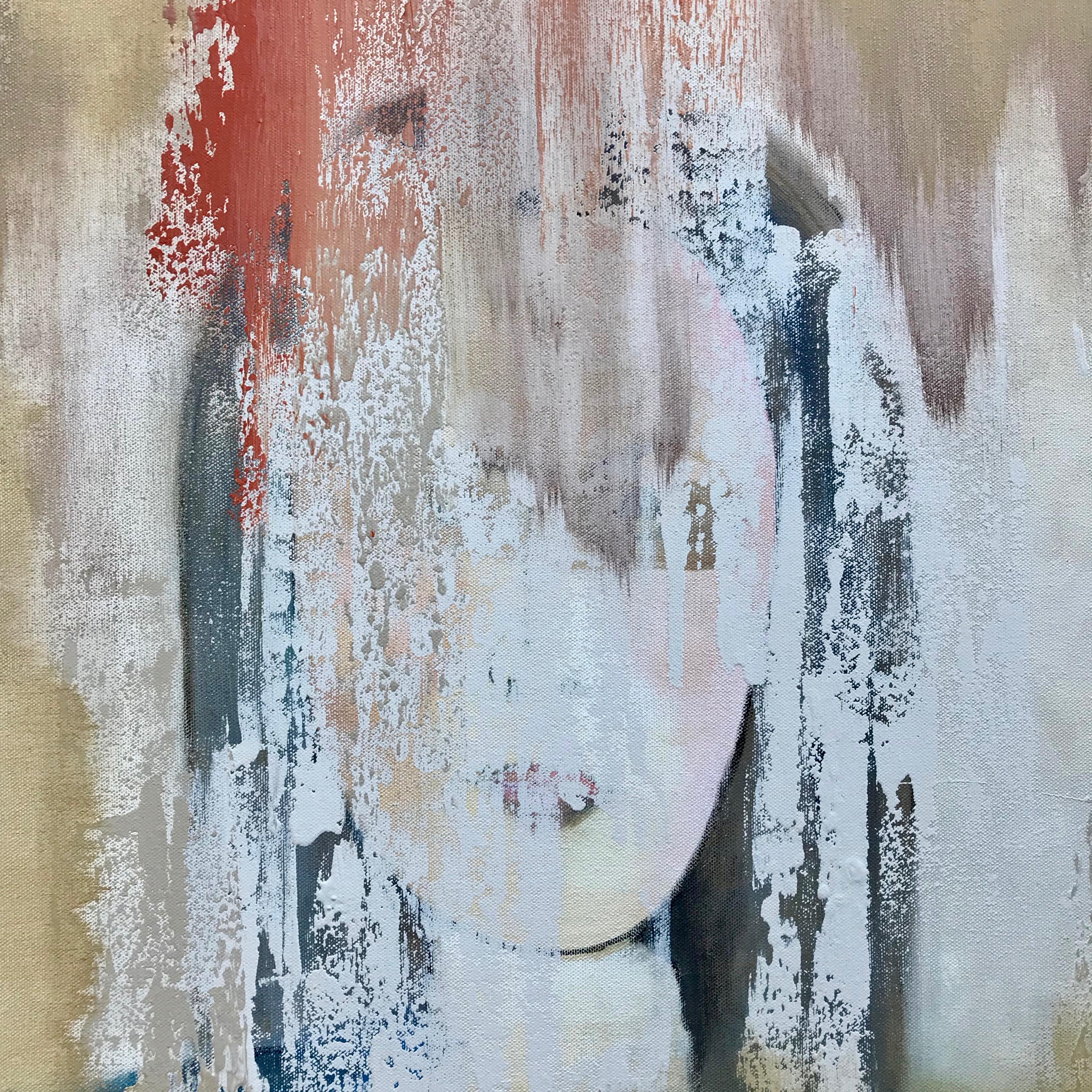 The Journey Within - Gray Figurative Painting by Alicia Dunn
