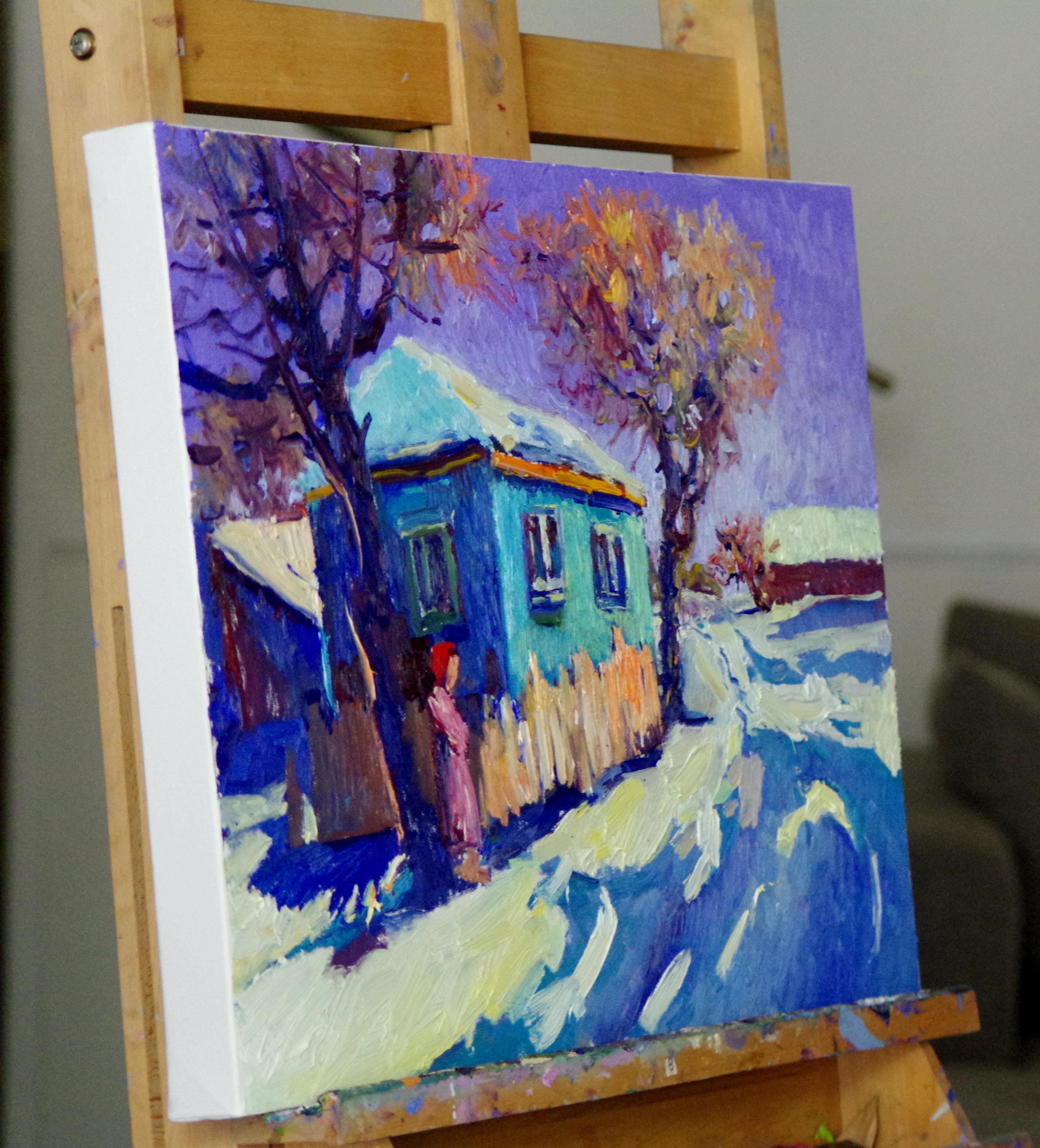 Winter Morning in Farms - Painting by Suren Nersisyan