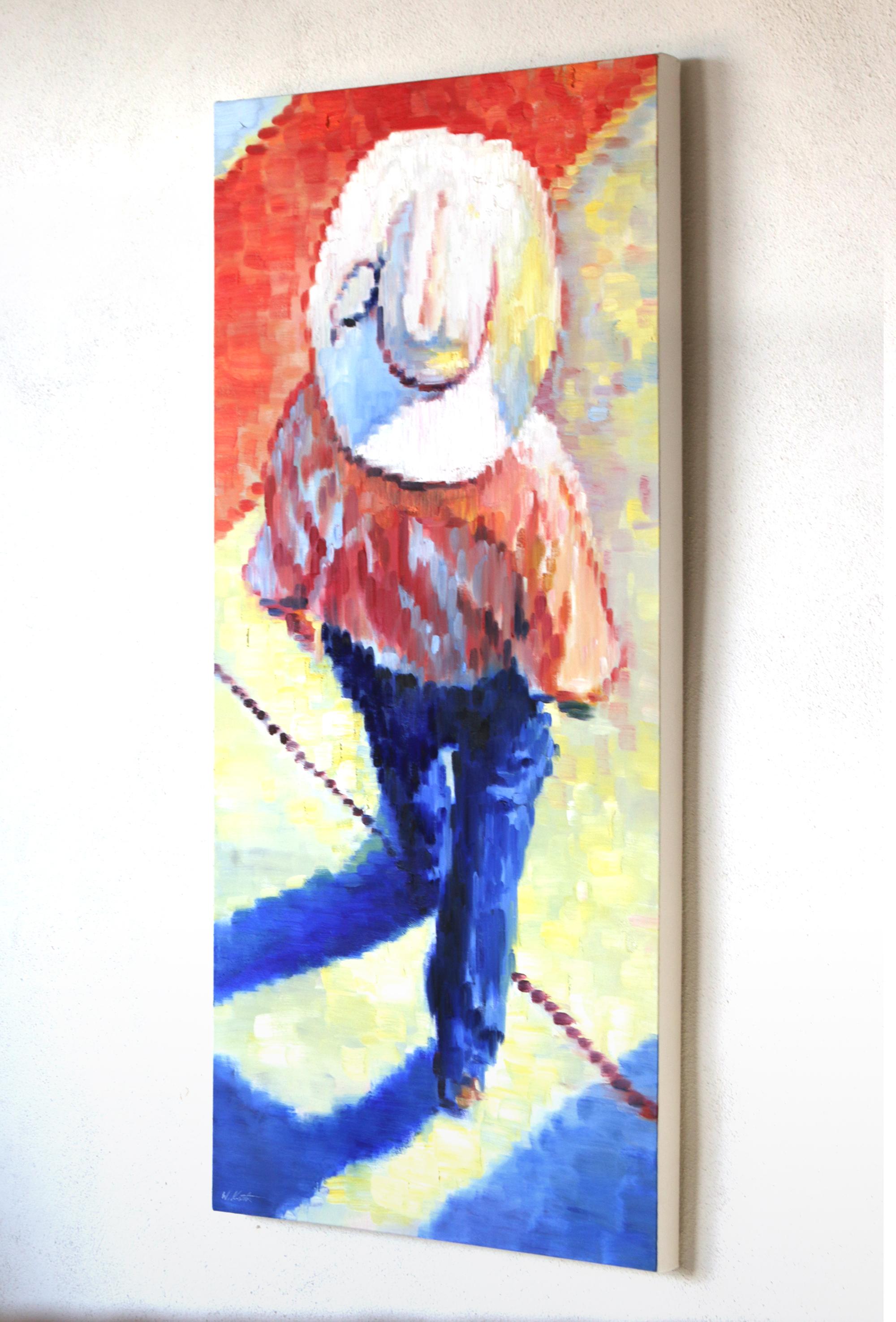 <p>Artist Comments<br>This painting was inspired by my view from the balcony of the Thunderbird restaurant of the pedestrians walking in the Santa Fe Plaza below. Using my signature brushstrokes, I rendered the motion of the cowboy, my passion for