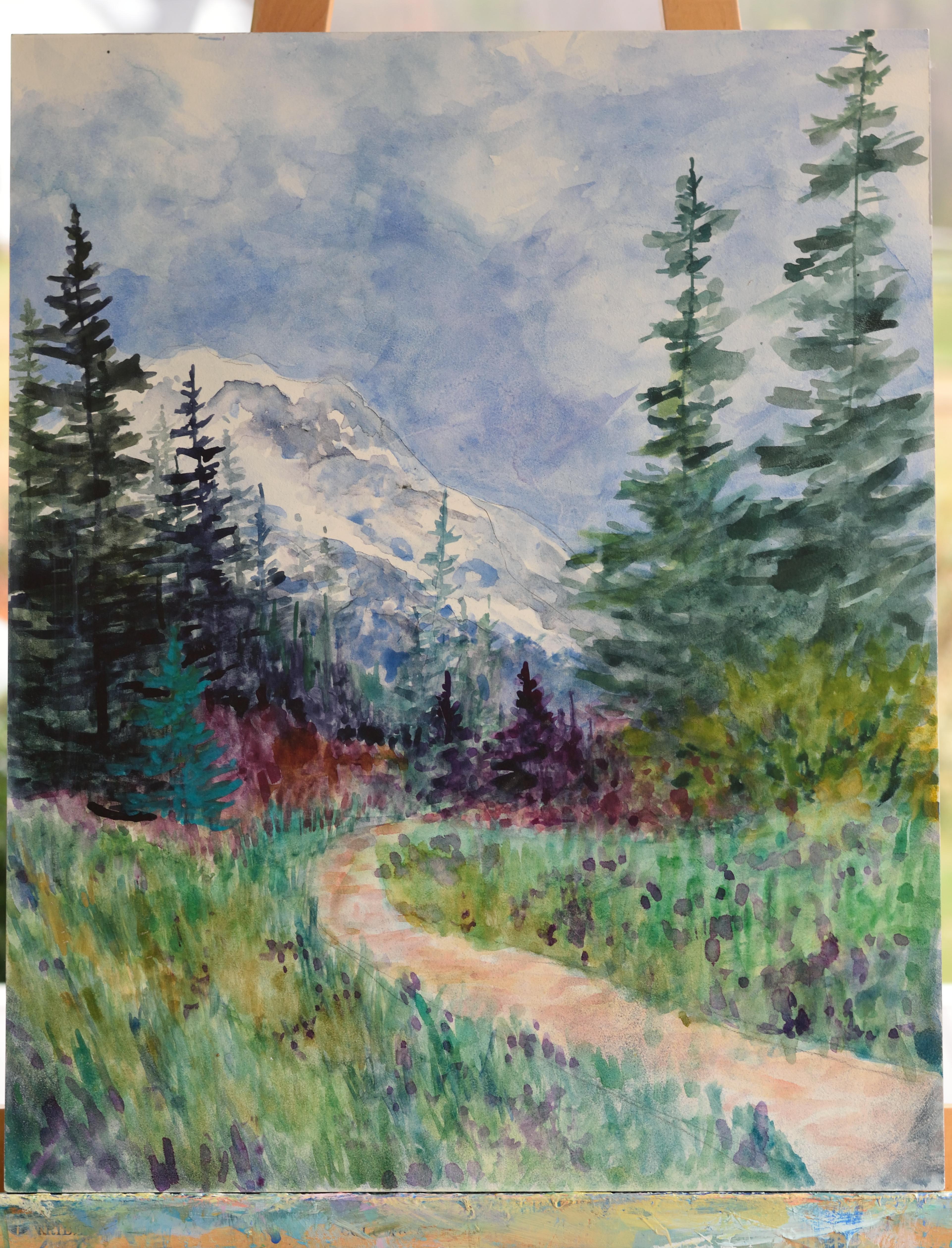 <p>Artist Comments<br />This is one of my favorite places to paint walking to Mt Rainier in the fall.</p><p>About the Artist<br />Inspired by the long lingering sunsets of humid mid-atlantic summers and the soft greens of New Hampshire and Vermont,