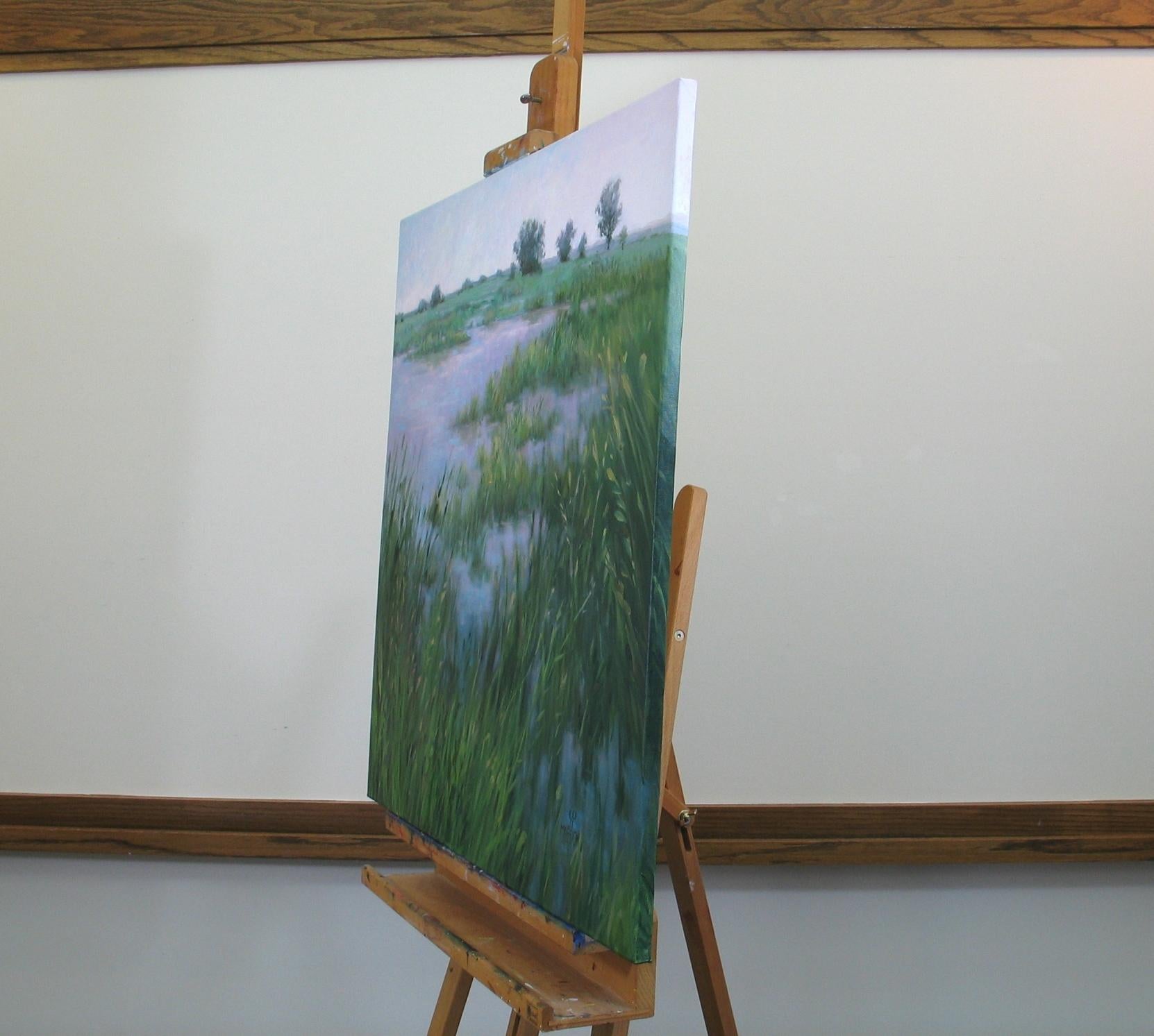 Lake In The Prairie - Painting by Suzanne Massion