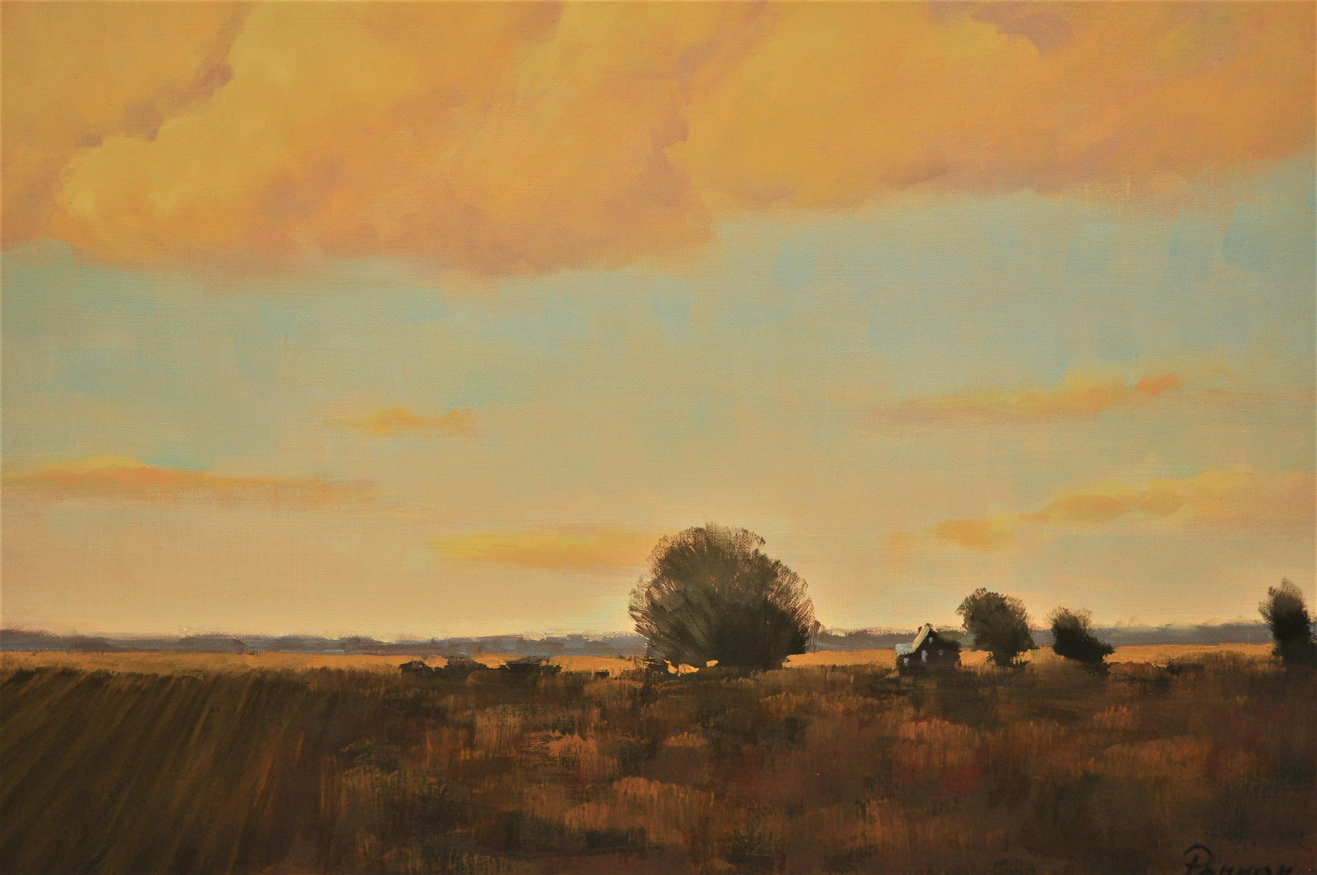 Big Sky - Brown Landscape Painting by Robert Pennor