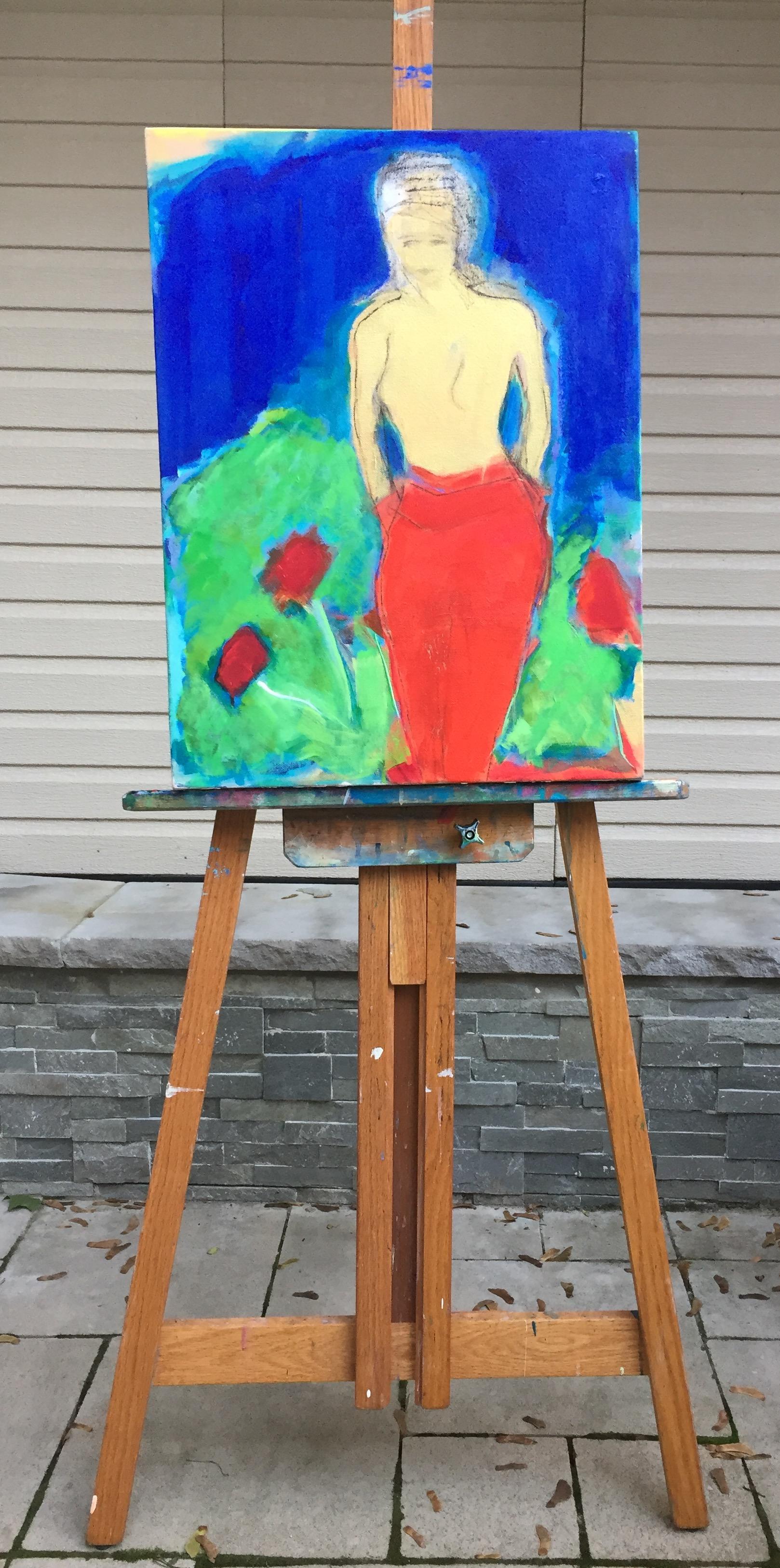 <p>Artist Comments<br>I spent some time in a sculpture garden in Austin, Texas this year. A beautiful mermaid sculpture was planted amid the trees, flora and water. When I stepped away from this painting I was happily reminded of her