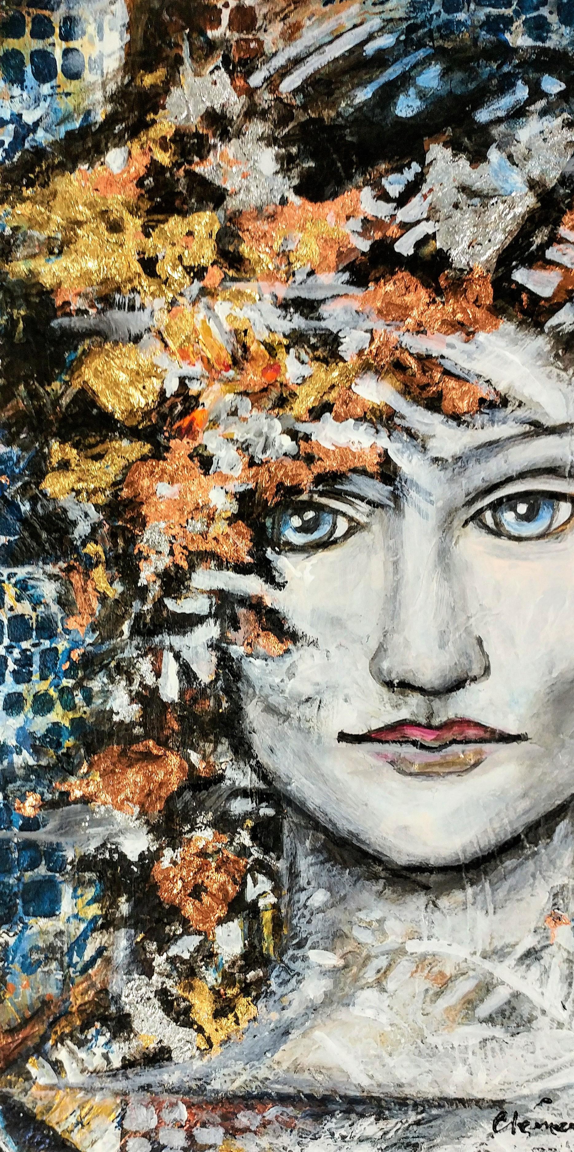 The girl of Aube - Contemporary Mixed Media Art by Clemence Dubois