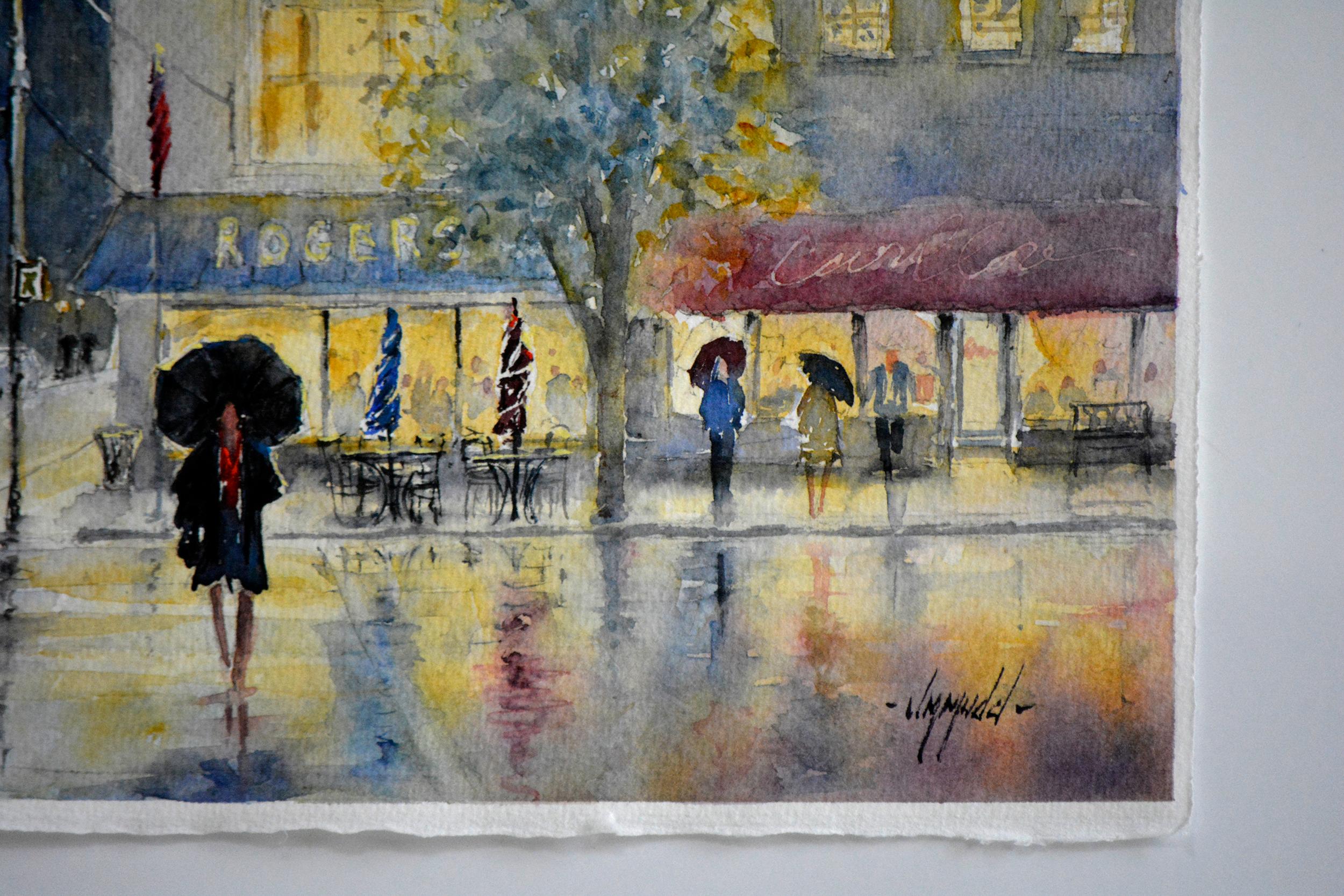 Rain on Madison - Art by Judy Mudd