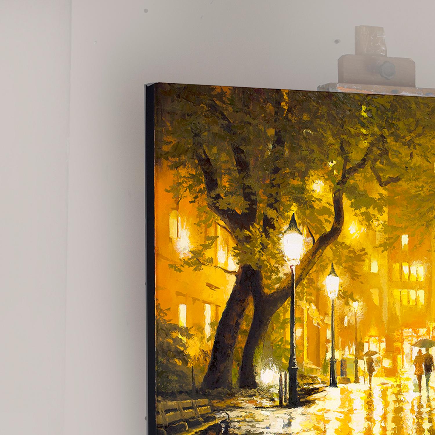 Through The Light. Central Park, New York. - Painting by Stanislav Sidorov