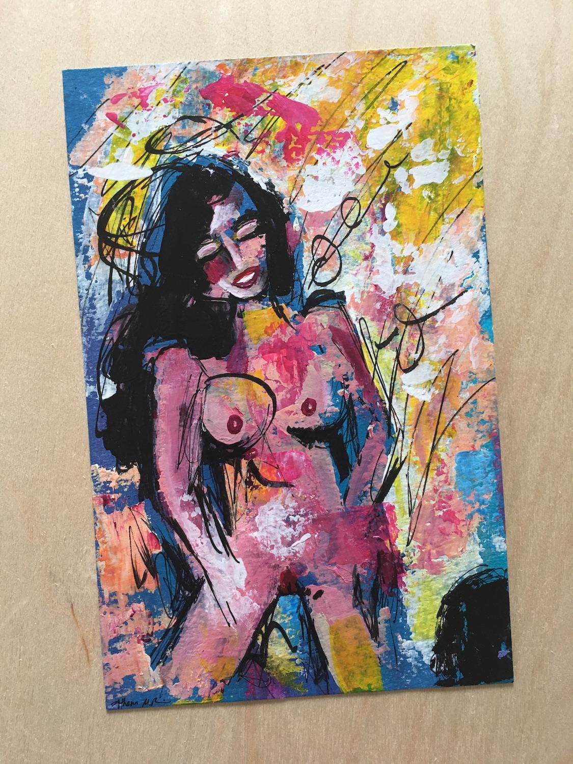 Exhibitionist - Contemporary Painting by Athena Rink