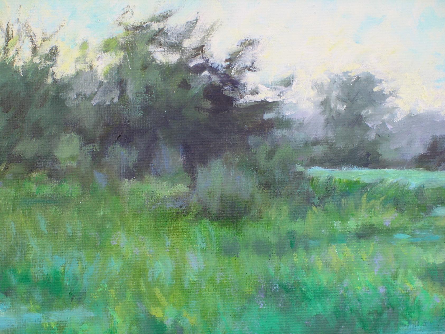 Mondo acquatico High Noon - Landscape Painting Blu di Suzanne Massion