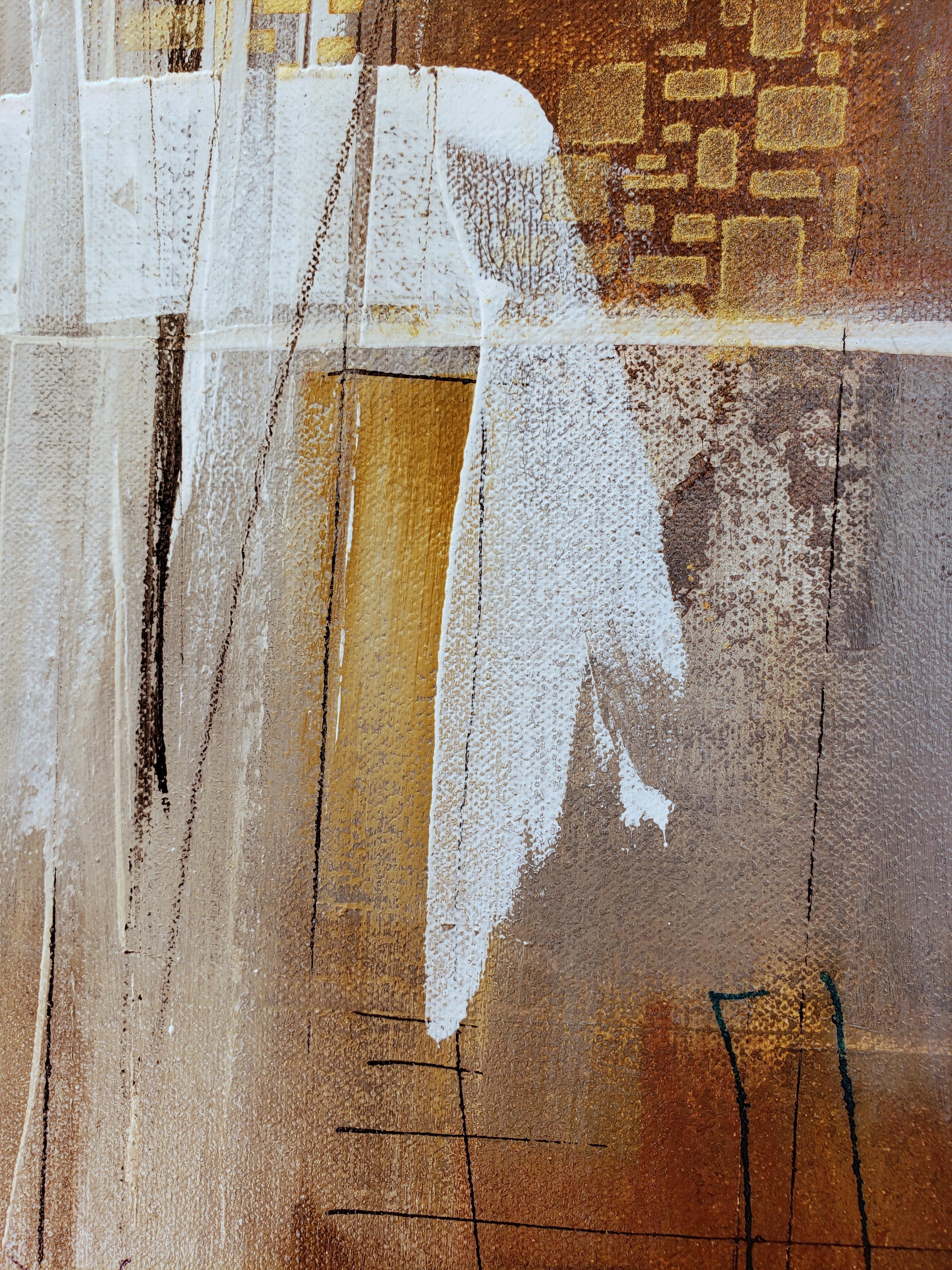 Walking the Path 1 - Black Abstract Painting by Nicholas Foschi