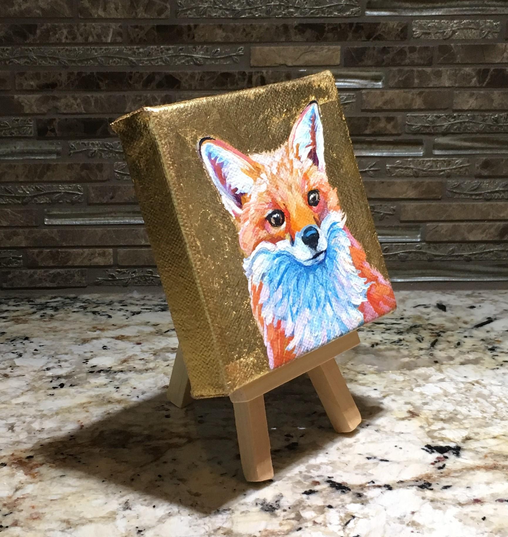 Red Fox Curious - Contemporary Mixed Media Art by Pandalana Williams
