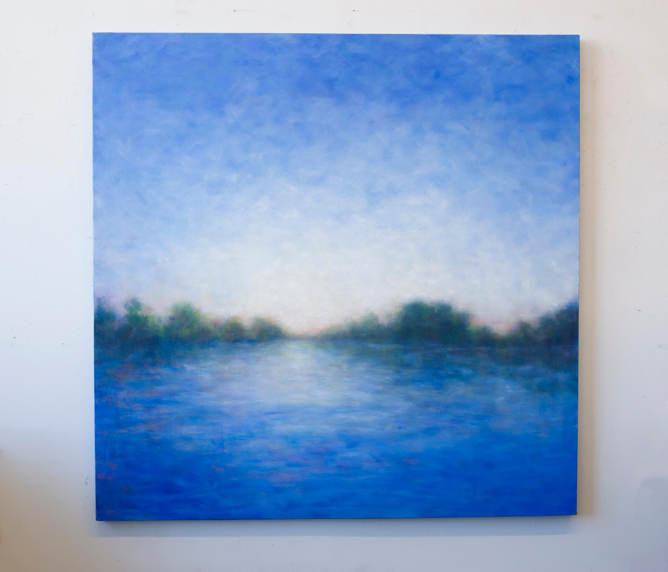 <p>Artist Comments<br>This painting is a memory of the Rogue River in Oregon. One summer, while on a cruise down the river, I felt a connection to the passing landscape. I paid close attention to the changing light and how it was reflecting on the