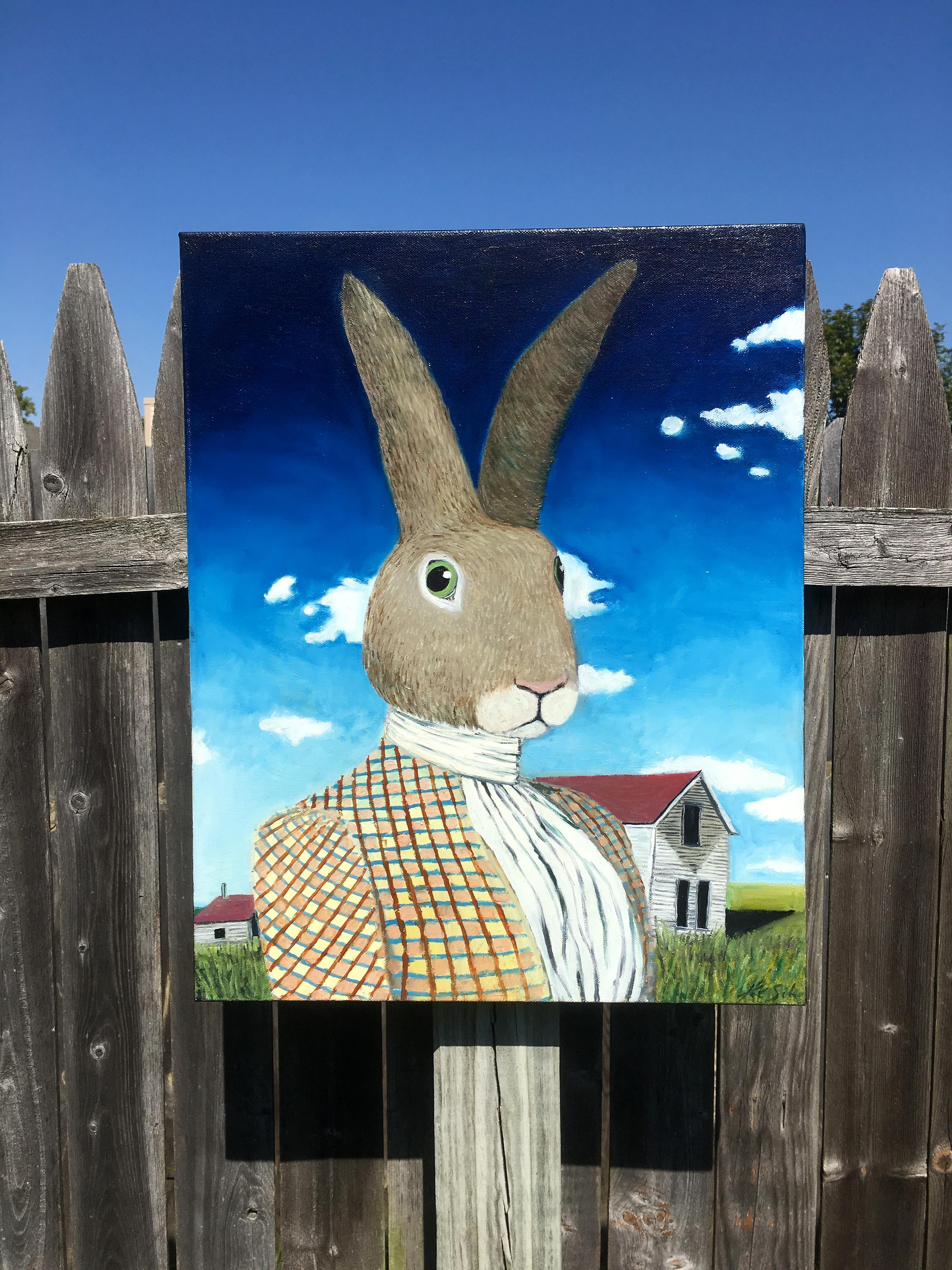 <p>Artist Comments<br />Combining my love of bunnies and my enjoyment of vintage Victorian style was born a few portraits of animal headed old-timey paintings.  This bunny lady peers outward as if waiting for someone's arrival, yearning to be