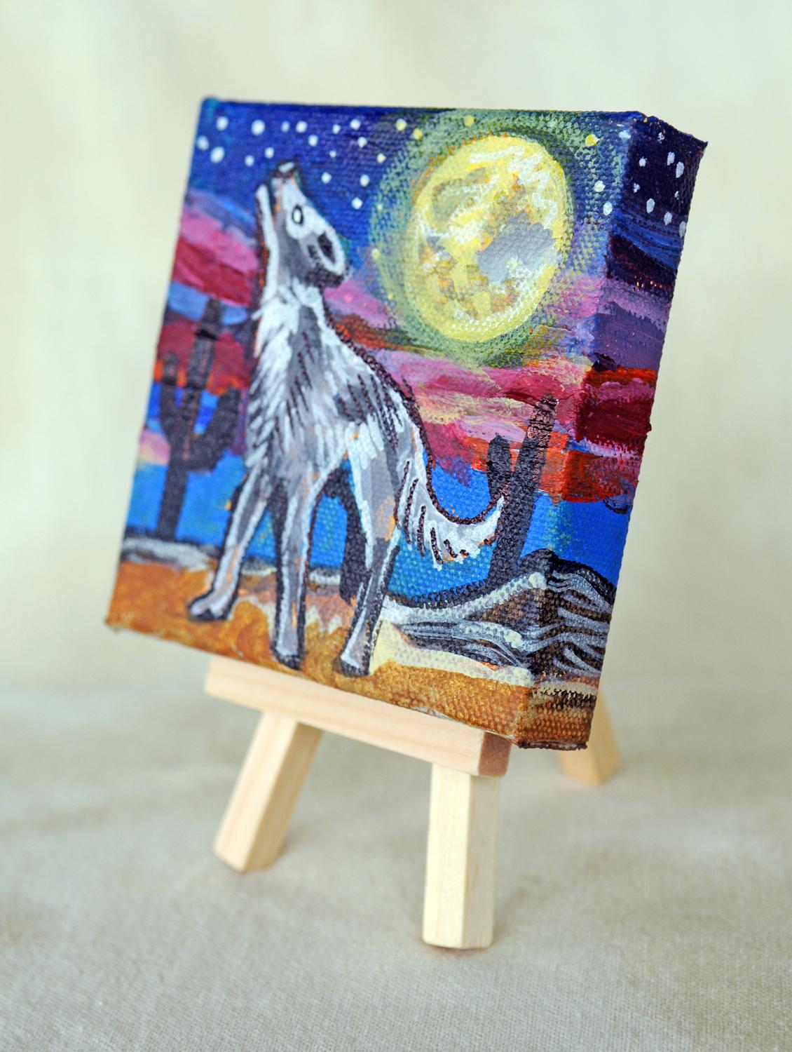 Lone Wolf - Painting by Kira Yustak