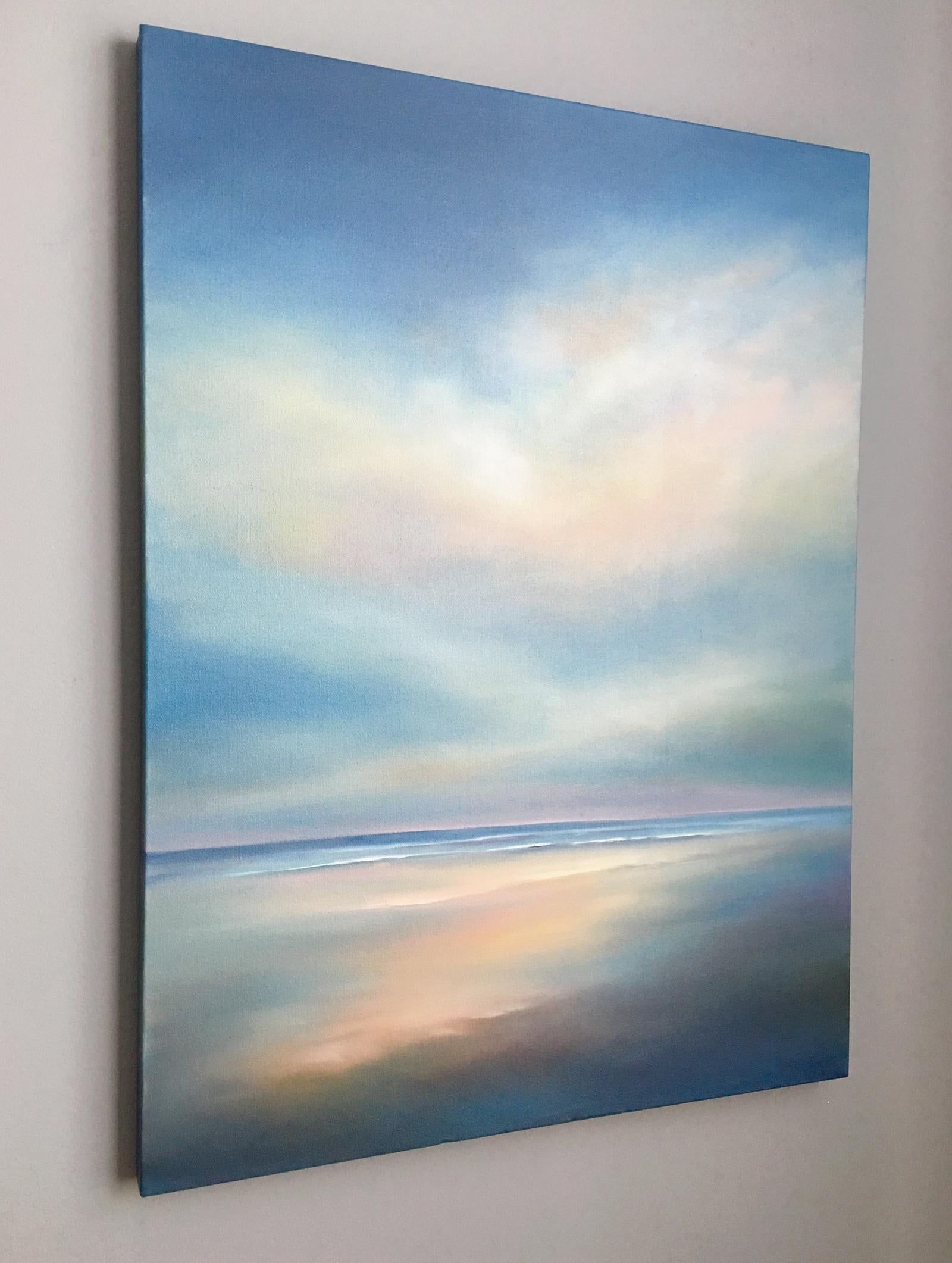 Beach Morning - Contemporary Painting by Nancy Hughes Miller