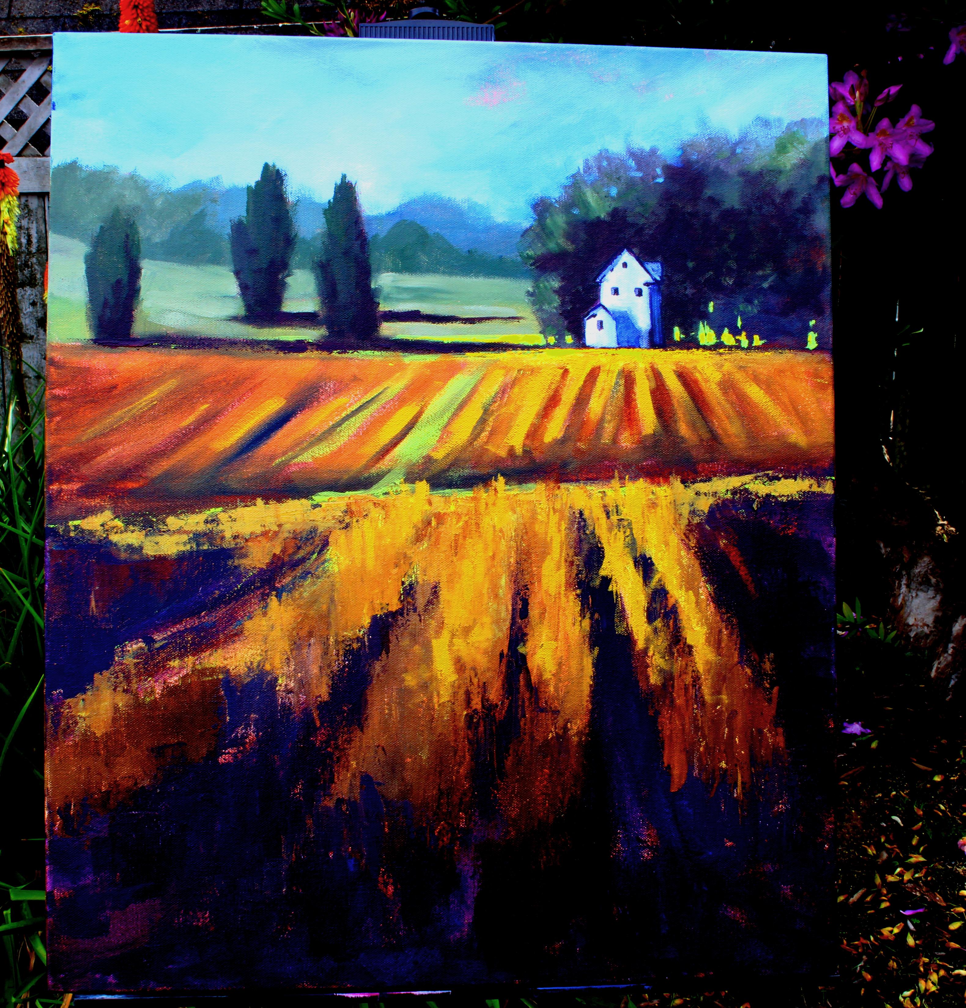 Dans le pays - Impressionnisme abstrait Painting par Nancy Merkle