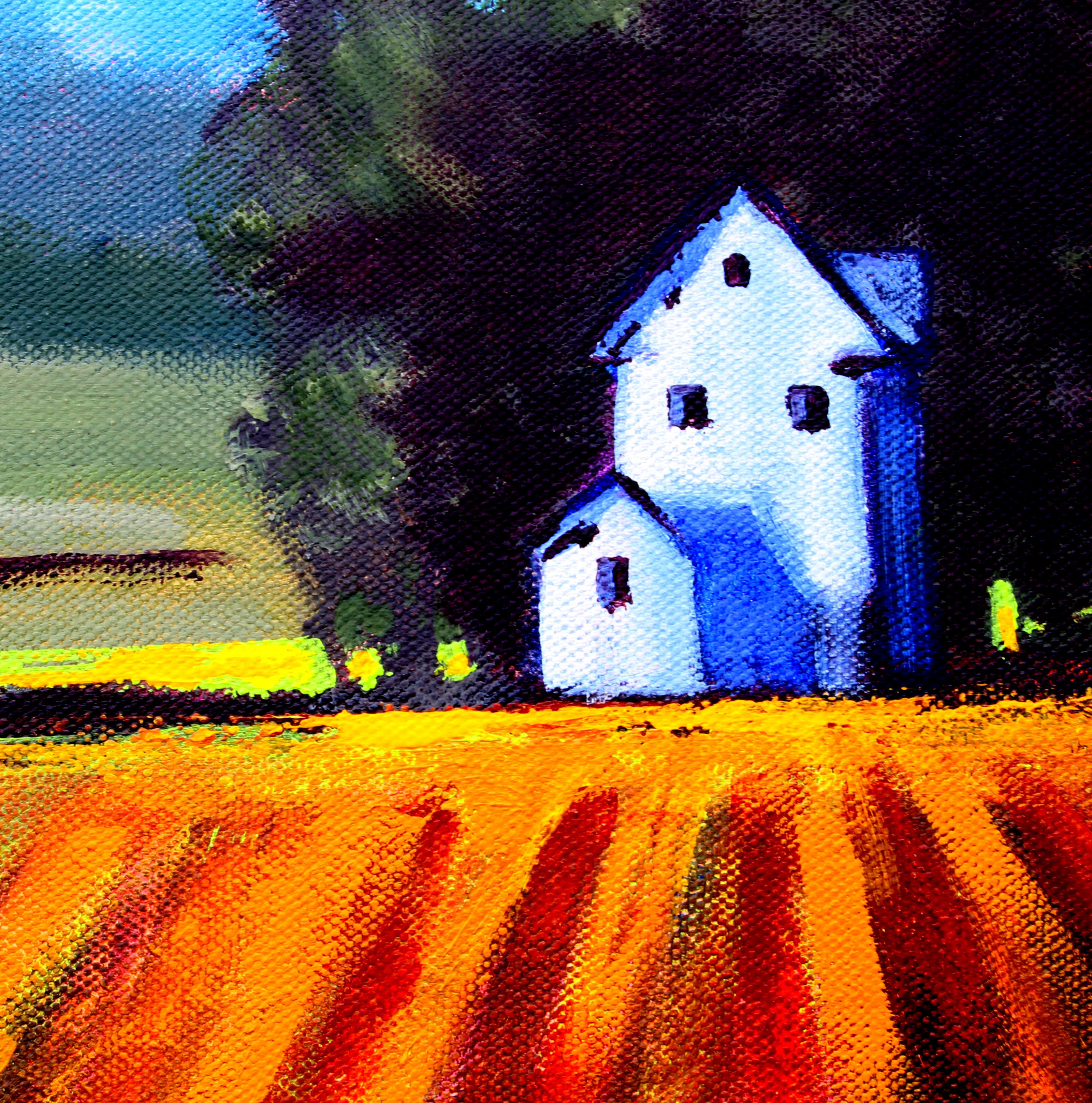 Dans le pays - Noir Landscape Painting par Nancy Merkle