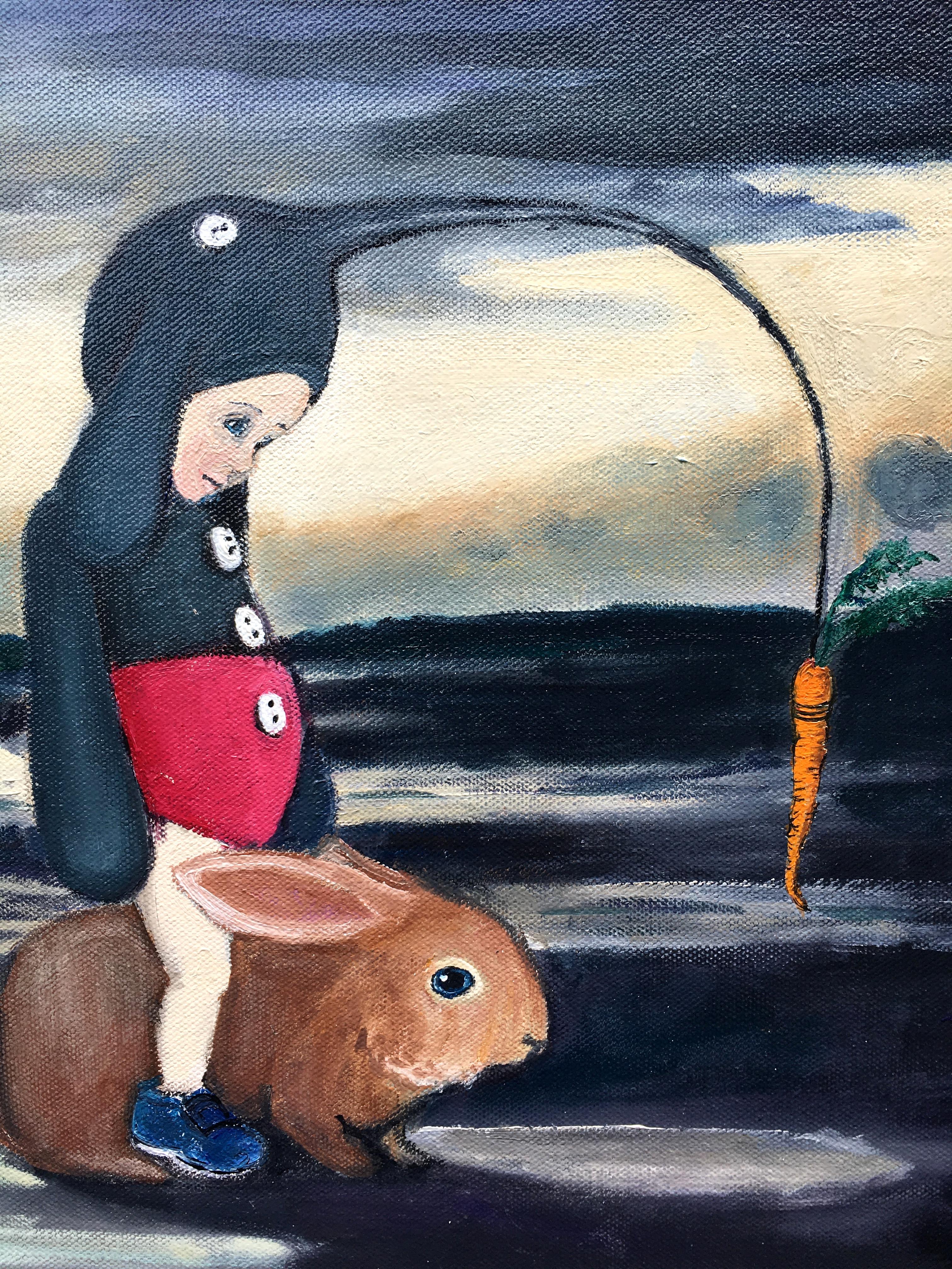 The Journey Begins (Violett), Animal Painting, von Kat Silver