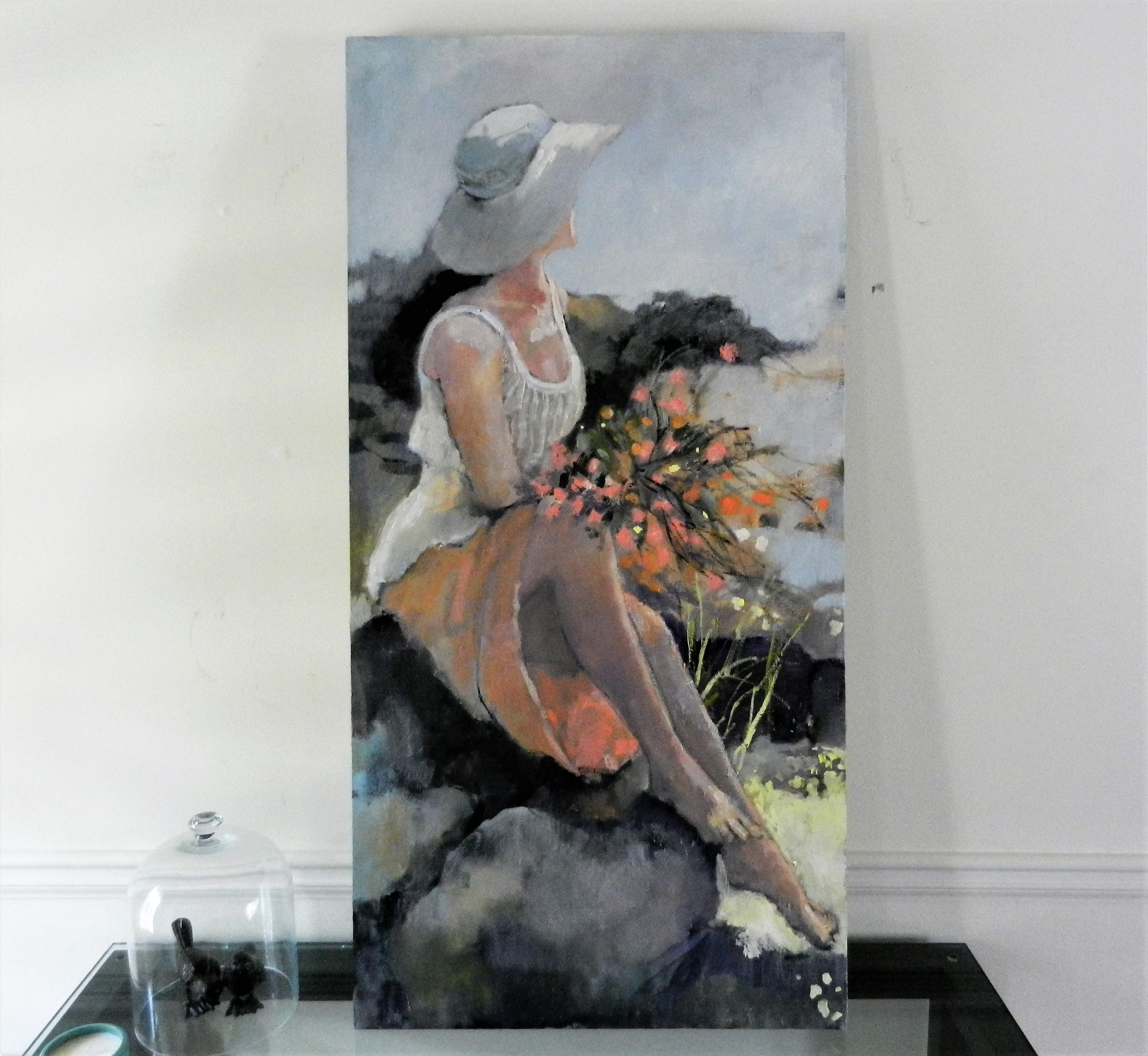 <p>Artist Comments<br>Working from a model, I created a romantic scene of a woman gazing off in the distance. You may wonder who she is waiting for or thinking about.</p><p>About the Artist<br>Mary Pratt, a Georgia-based artist, is known for her