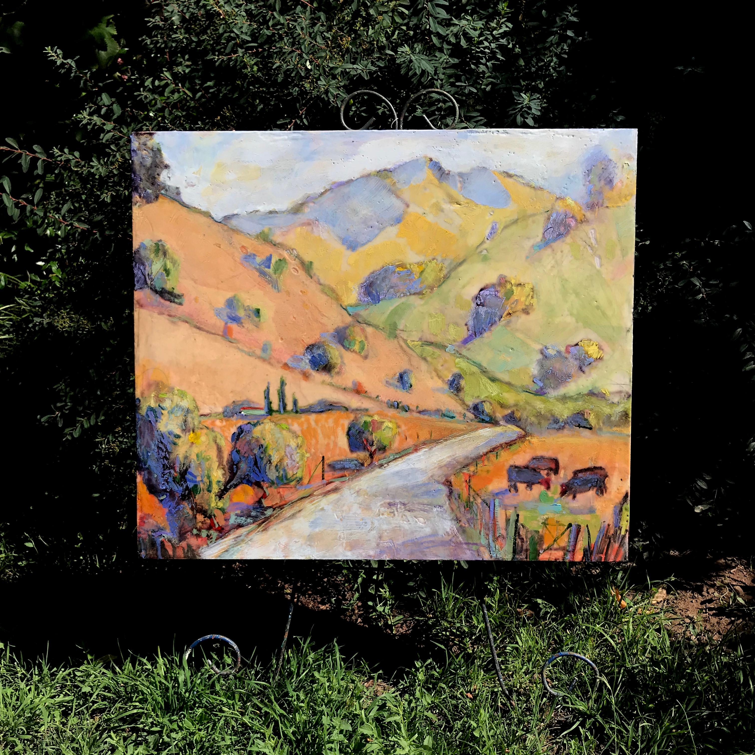 Cows on Mount Diablo - Abstract Impressionist Art by James Hartman