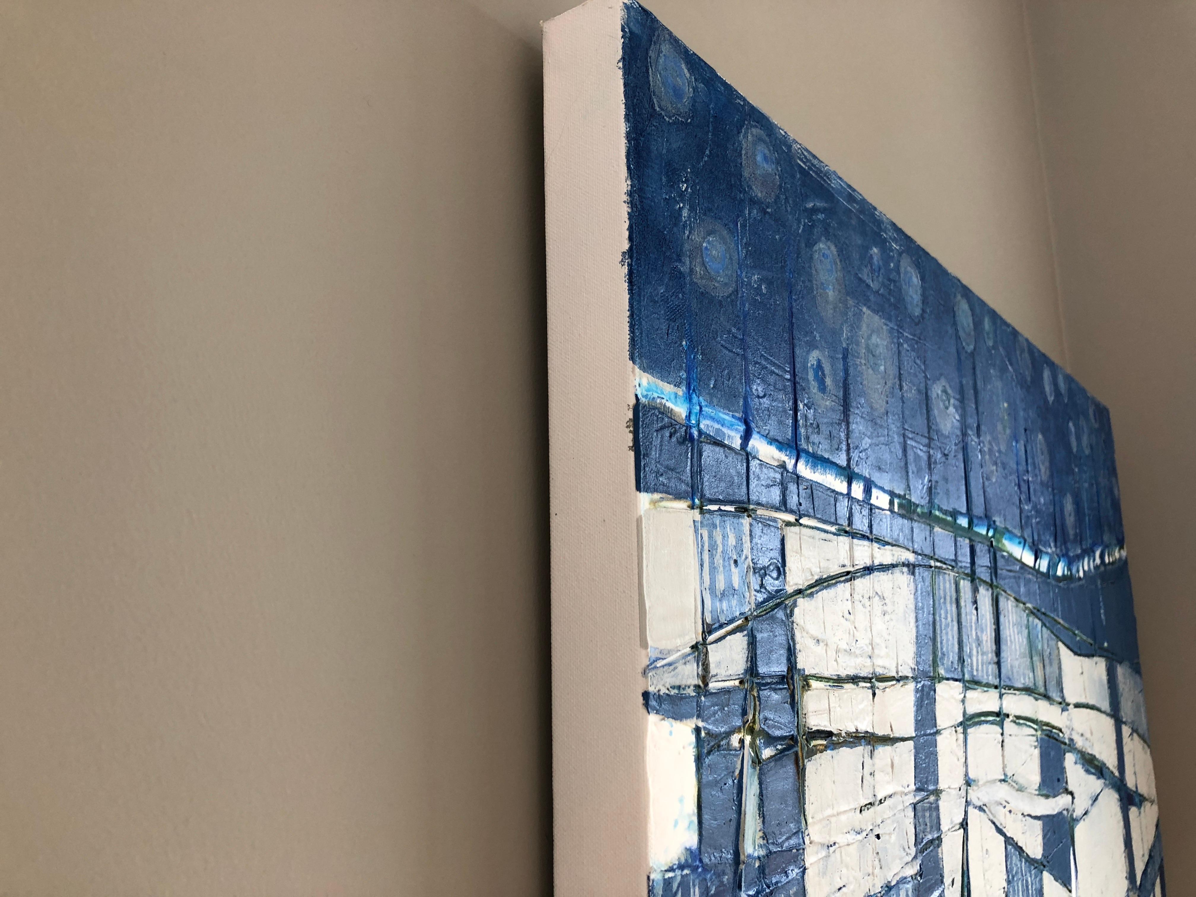 Blaue Landschaft II – Painting von Pat Forbes