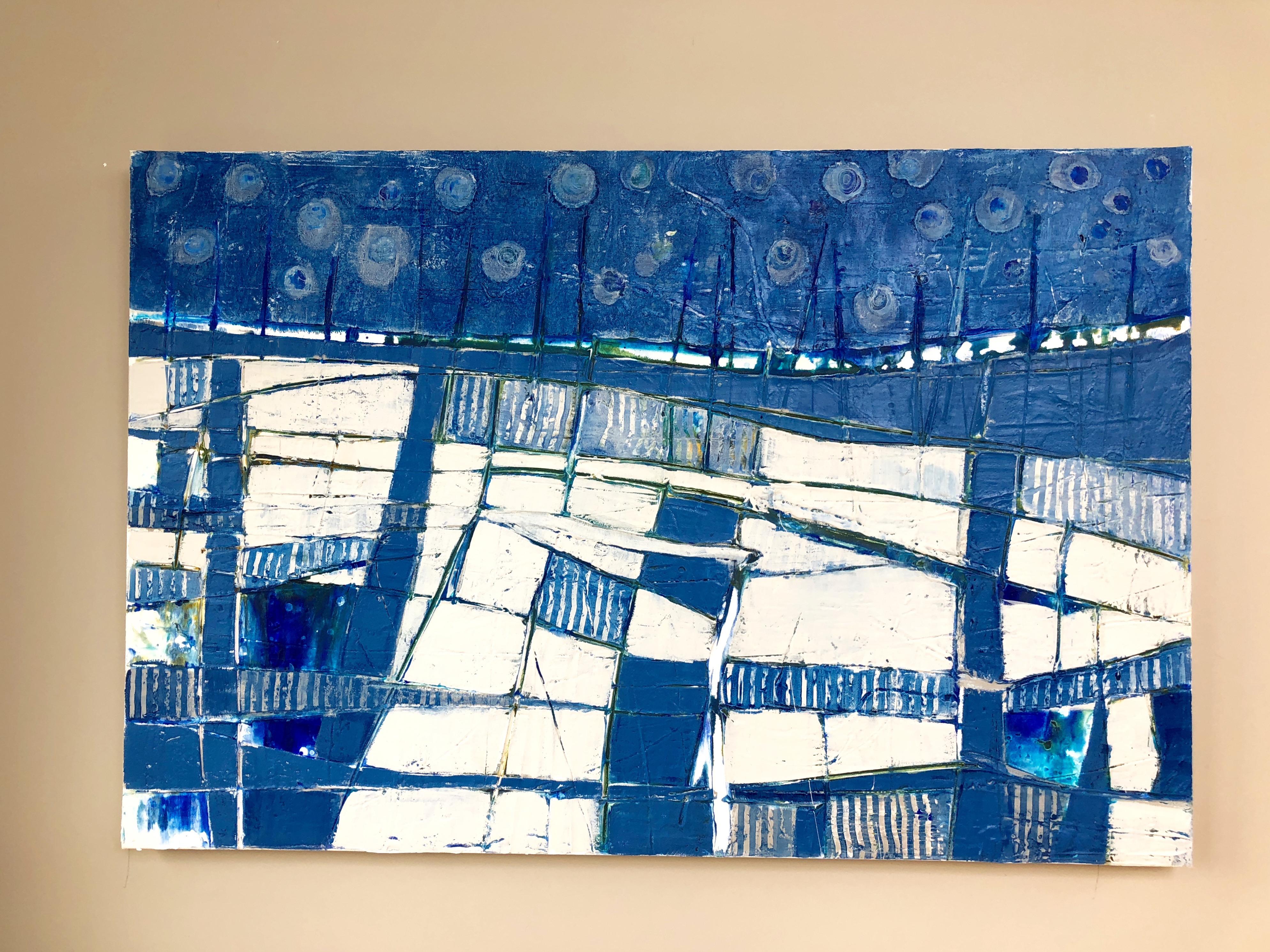 Blaue Landschaft II (Abstrakt), Painting, von Pat Forbes