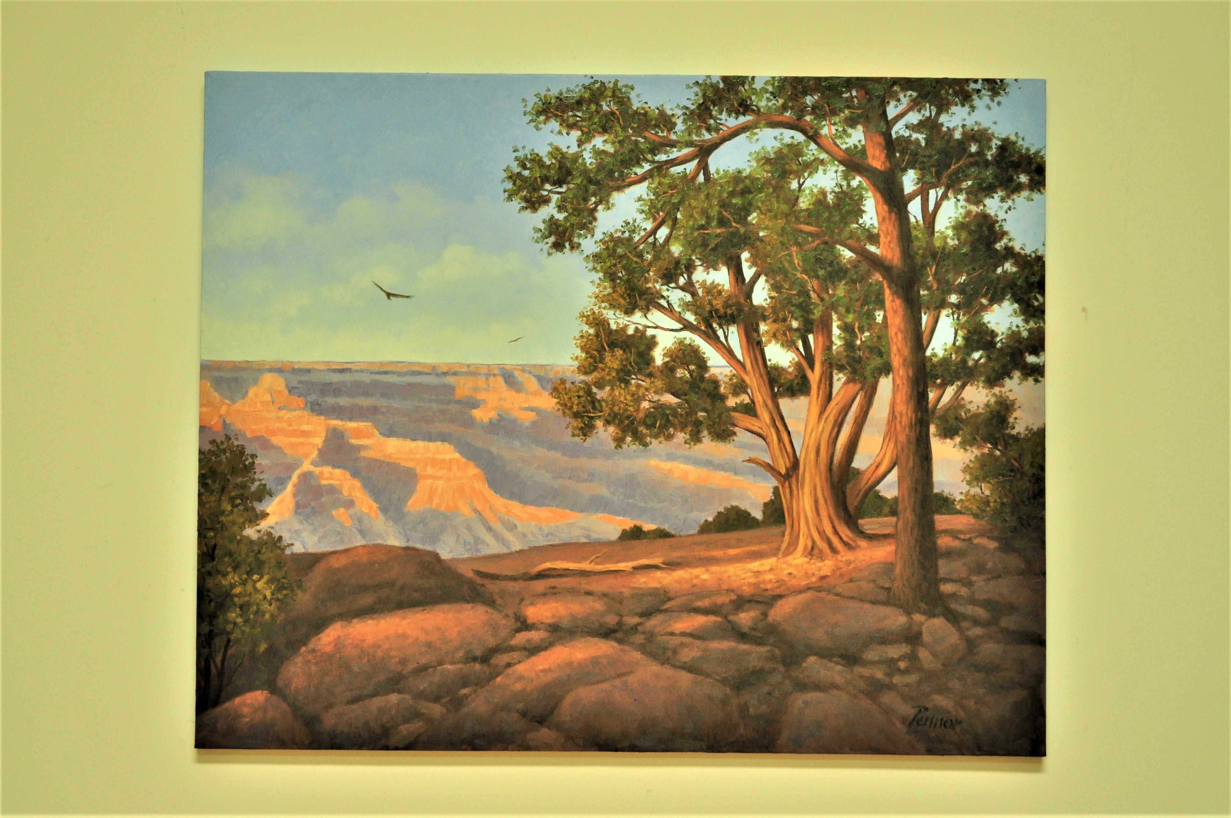 Grand Canyon View - American Realist Painting by Robert Pennor