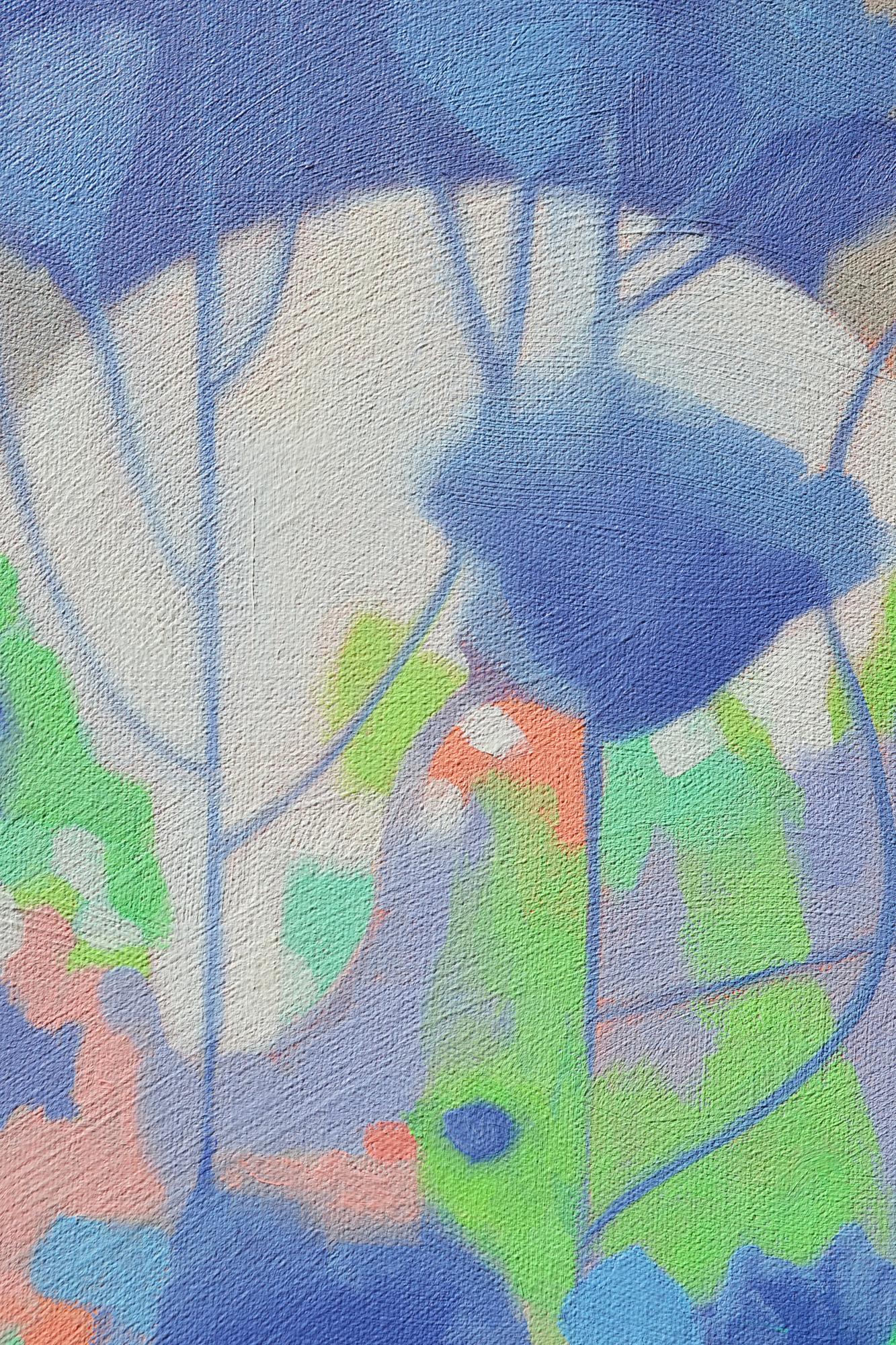 Blue Poppies - Abstract Painting by Natalie George