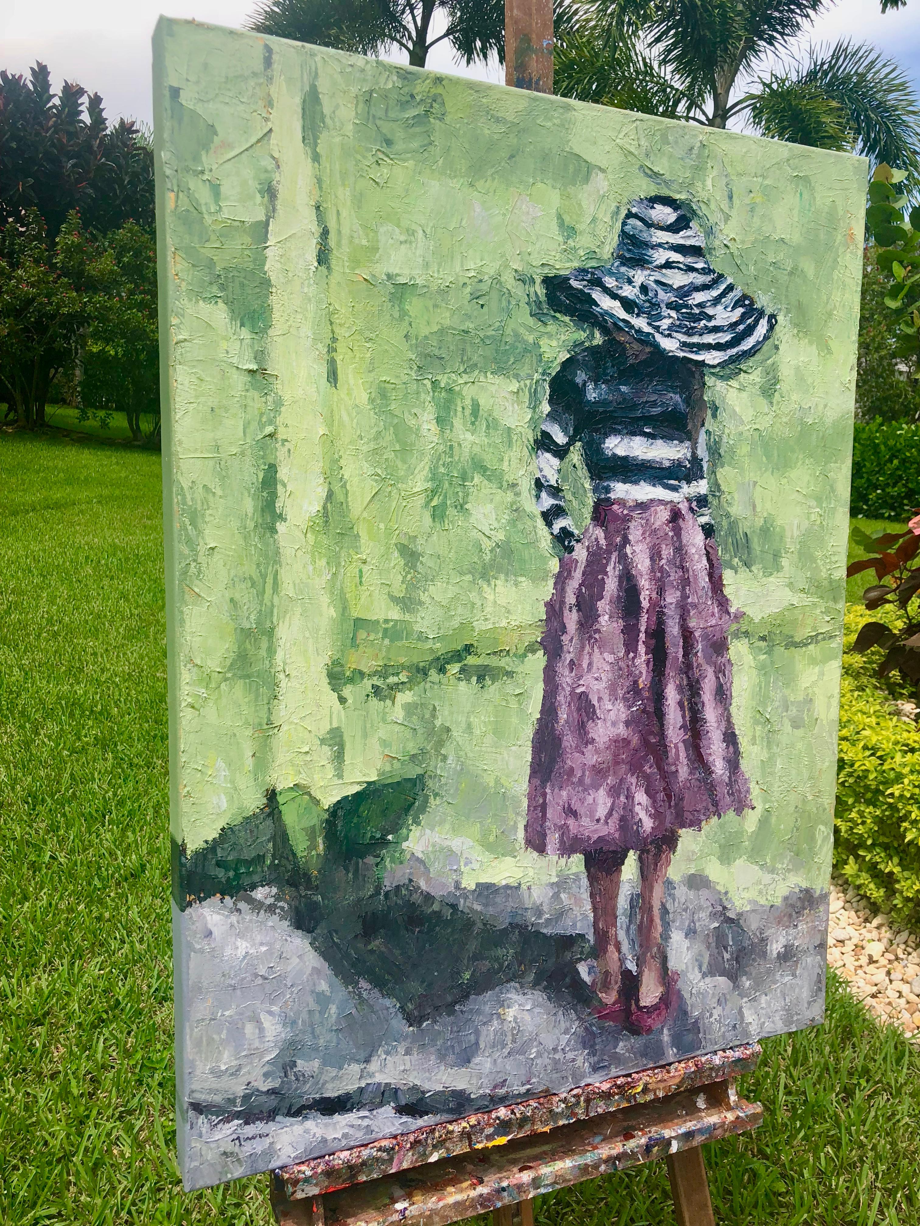 The Striped Hat - Painting by Nava Lundy