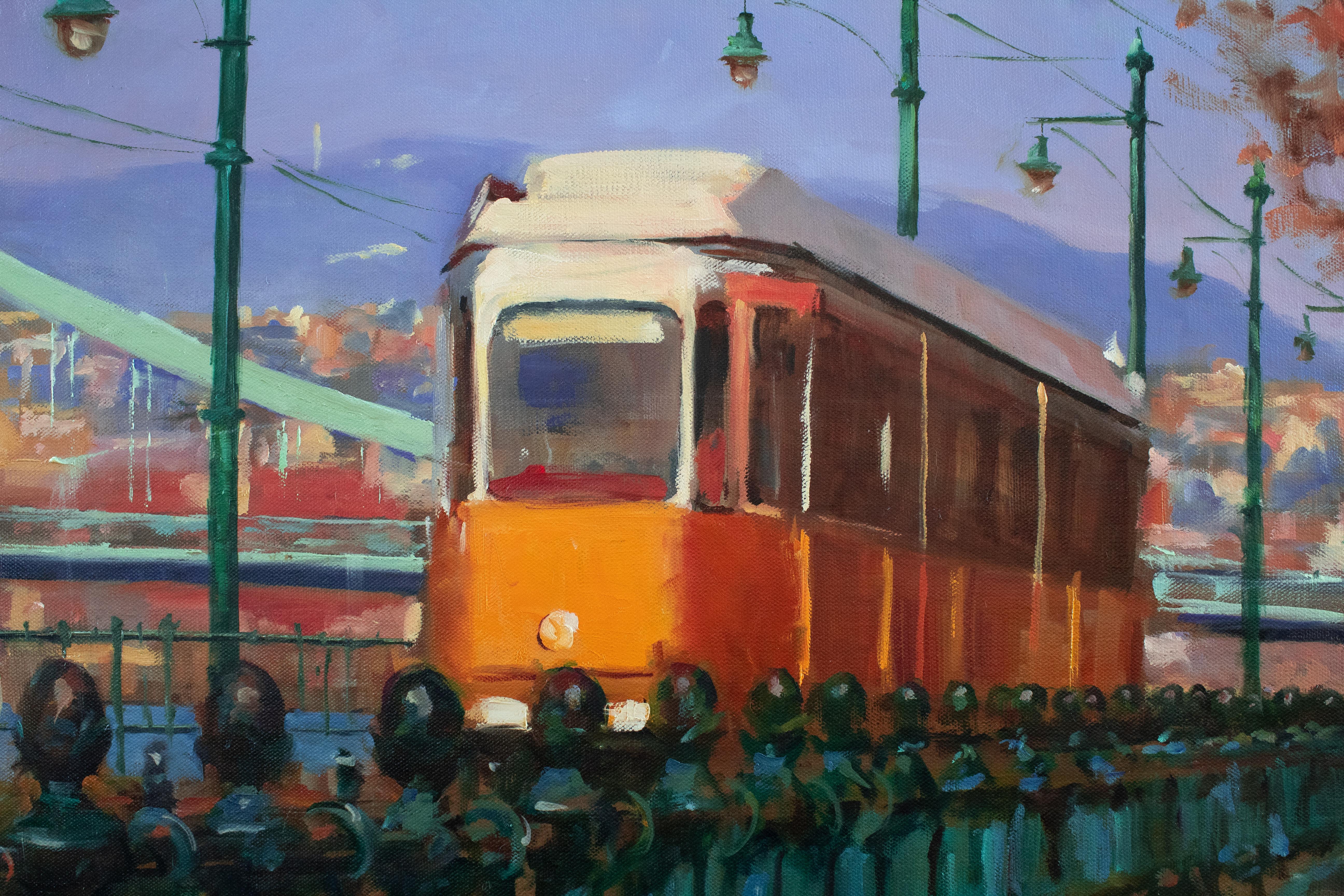 Streetcar in Budapest - Abstract Impressionist Art by Jonelle Summerfield