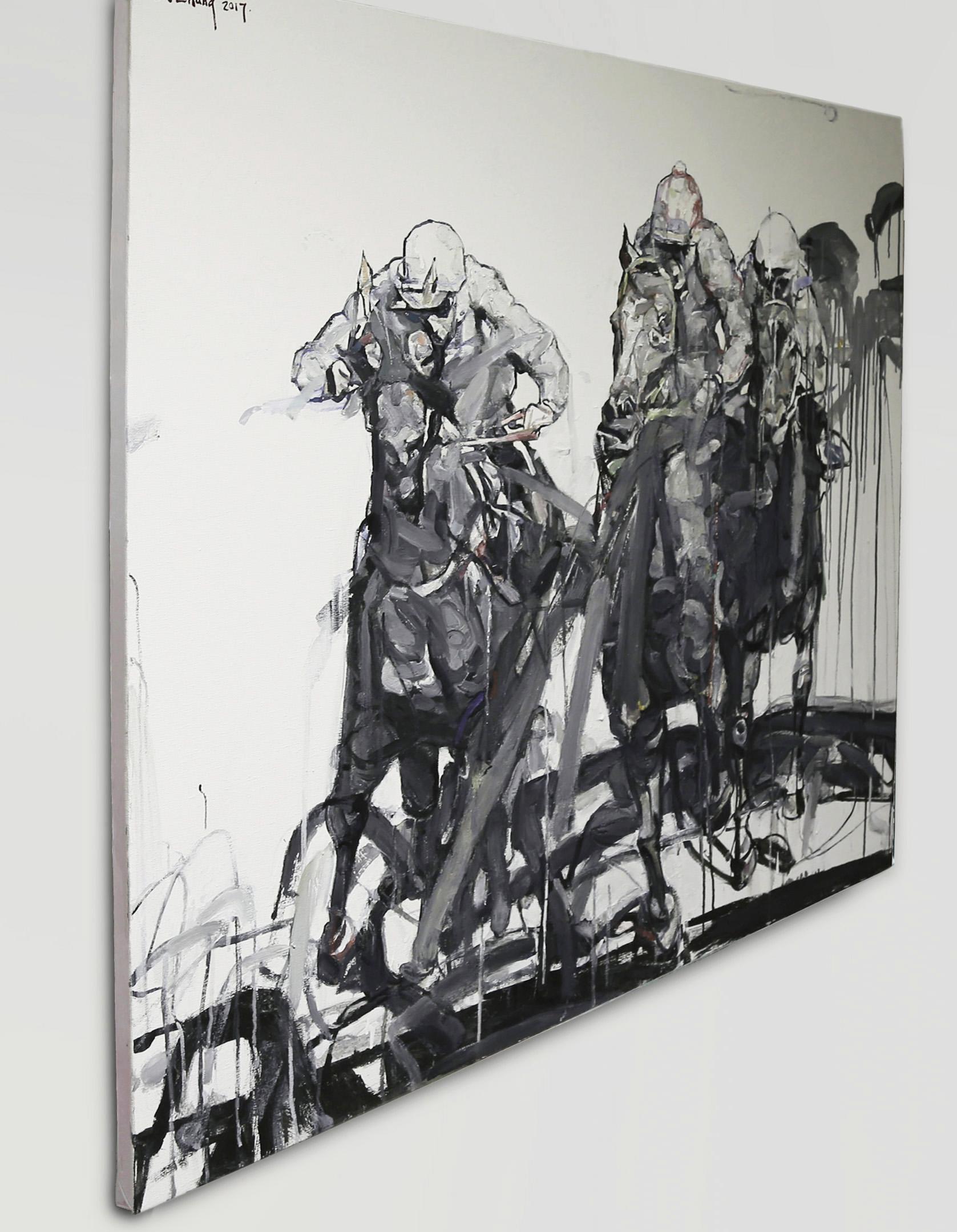 The Derby Race - Abstract Expressionist Art by Shao Yuan Zhang