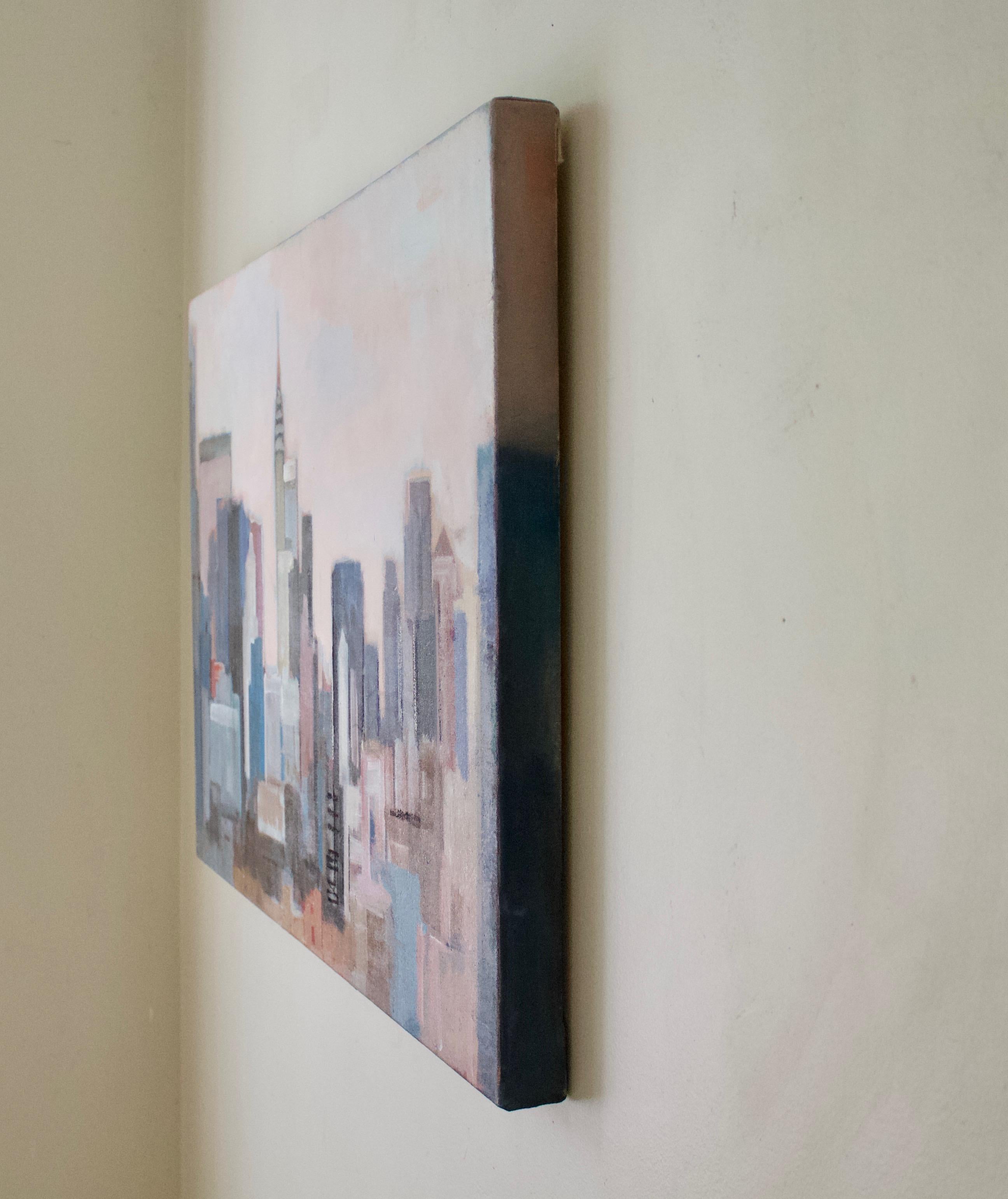 City from a Distance - Painting by Carey Parks-Schwartz