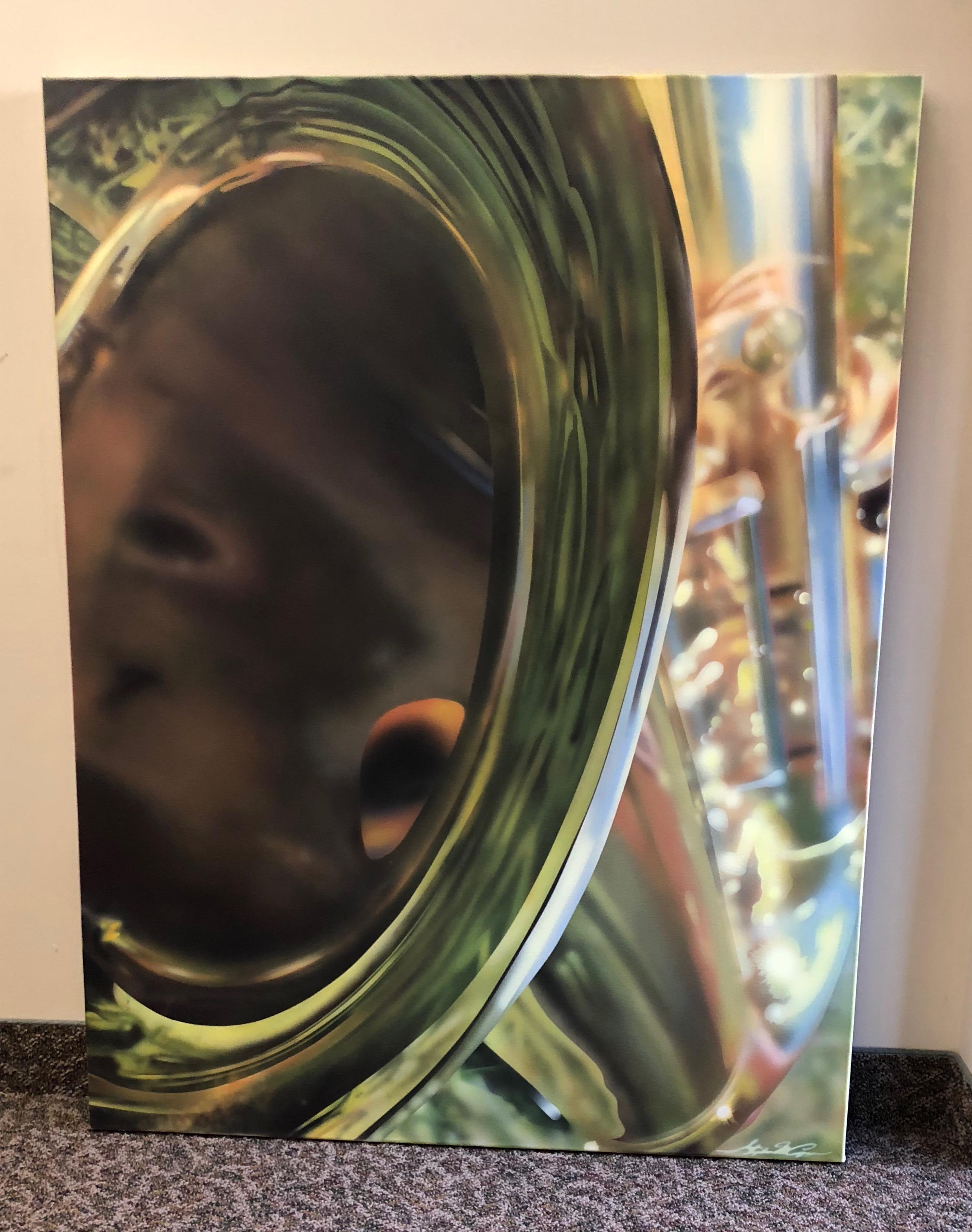 <p>Artist Comments<br />This is a painting of a saxophone, the image was painted entirely with an airbrush. I photographed this saxophone outdoors on a sunny summer day. </p><p>About the Artist<br />In a striking example of hyperrealism, Stephen