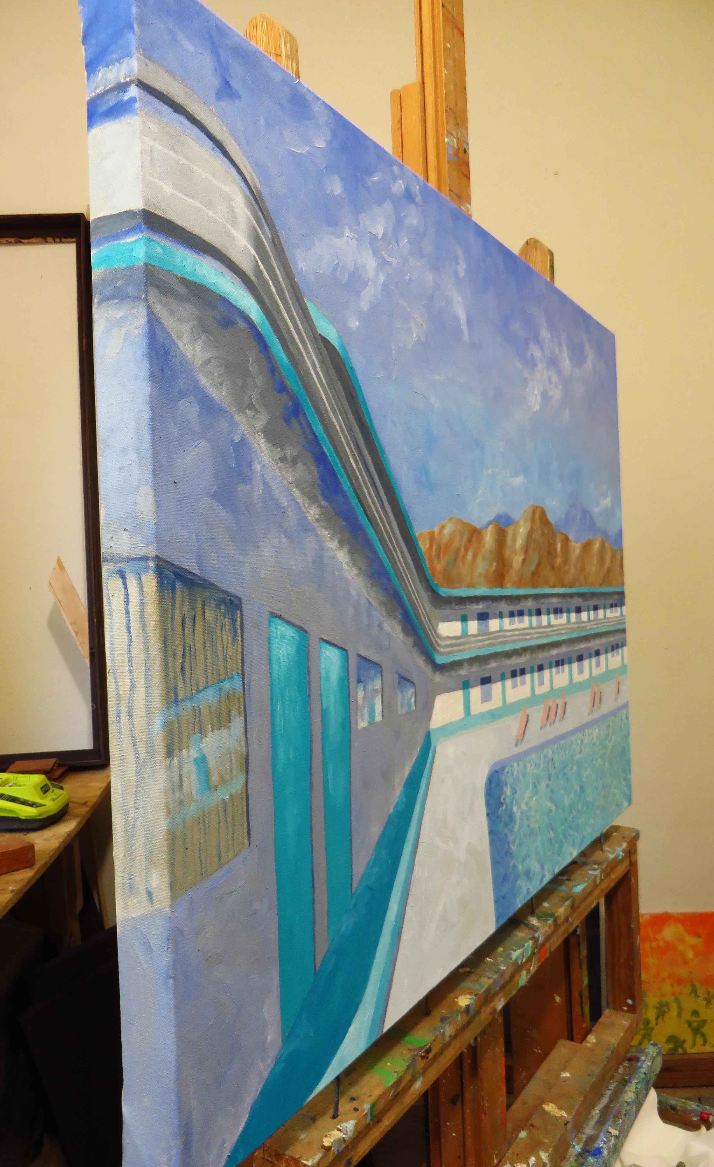 The Big Pool - Painting by Mitchell Freifeld
