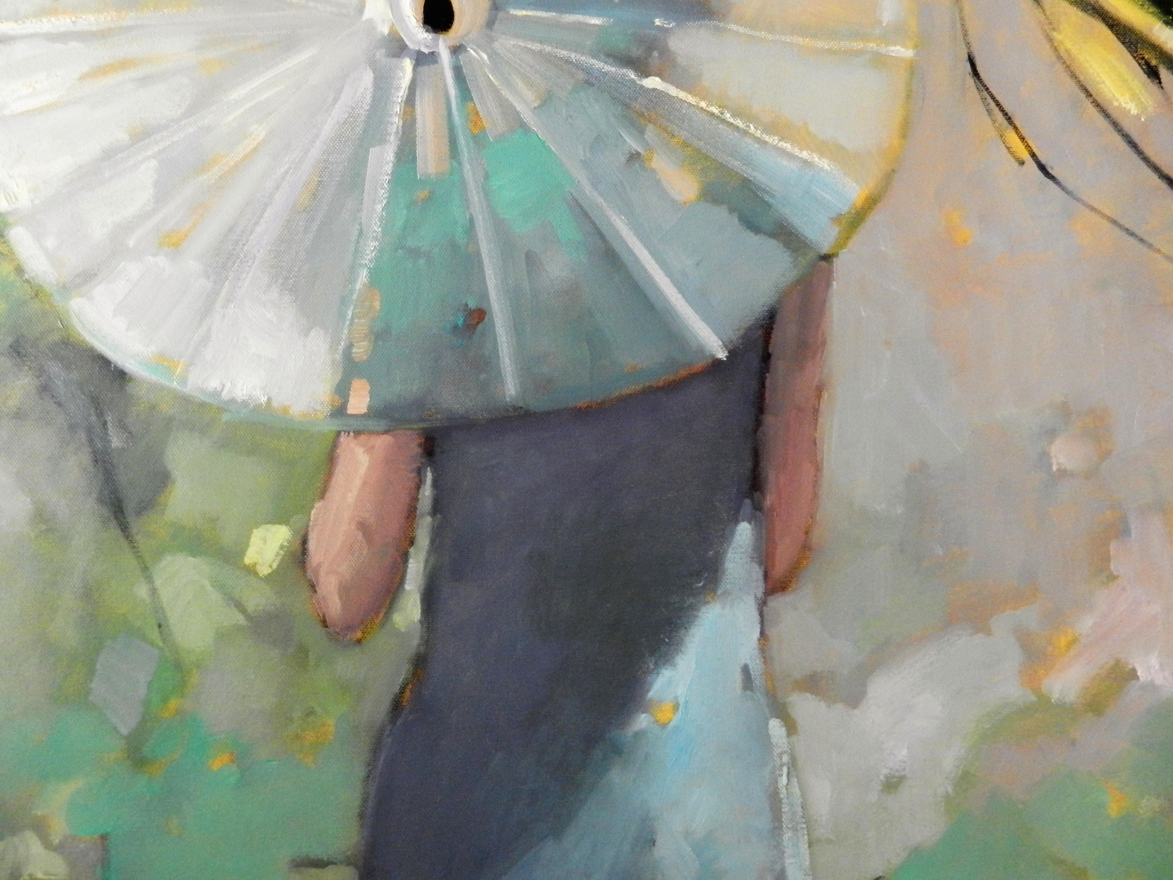 White Parasol - Abstract Impressionist Art by Mary Pratt