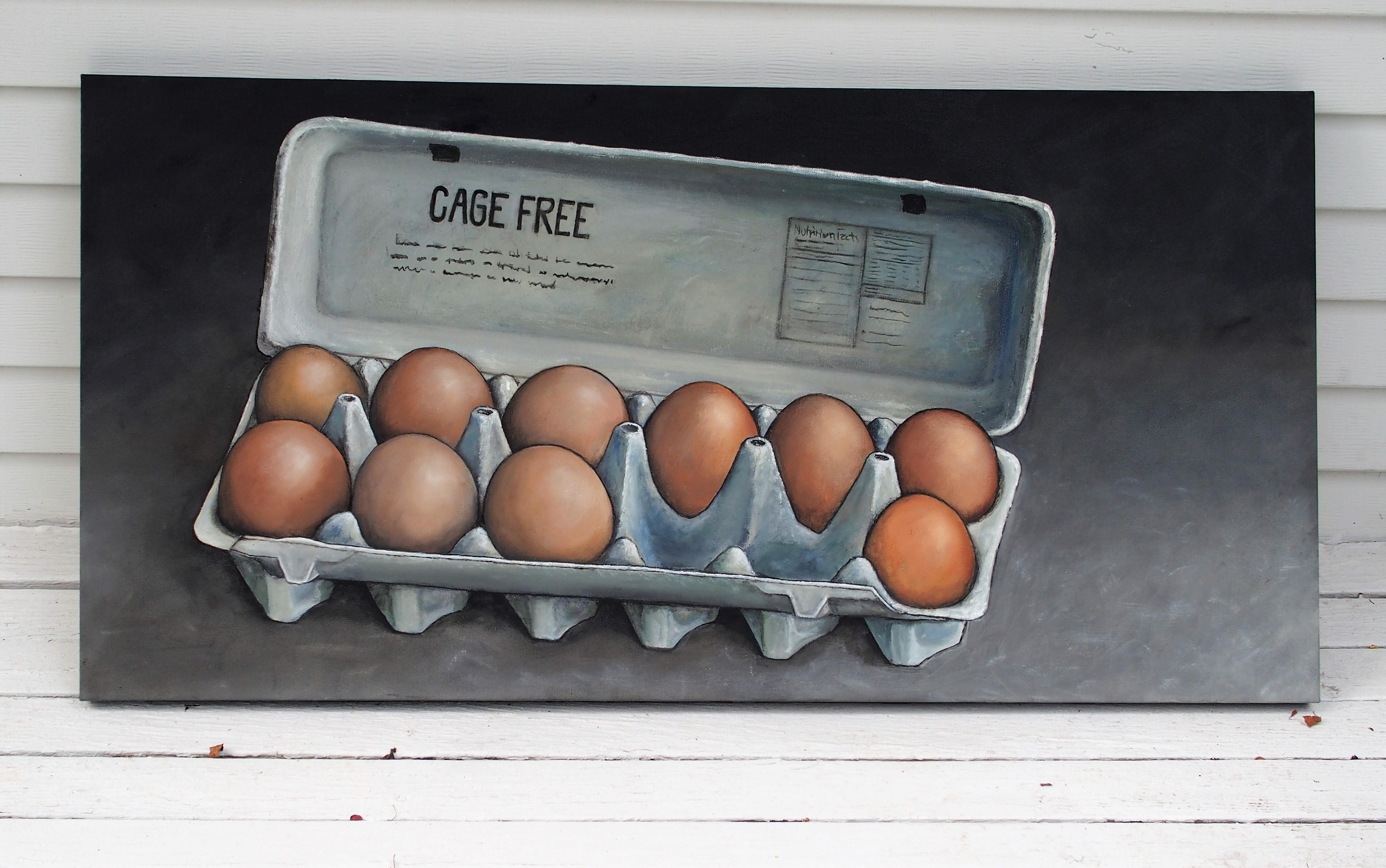 <p>Artist Comments<br />This is a painting I've been wanting to paint since I first started painting. After I'd started the nest and egg series, I was making breakfast one morning and the eggs in the carton caught my eye and I thought it would make