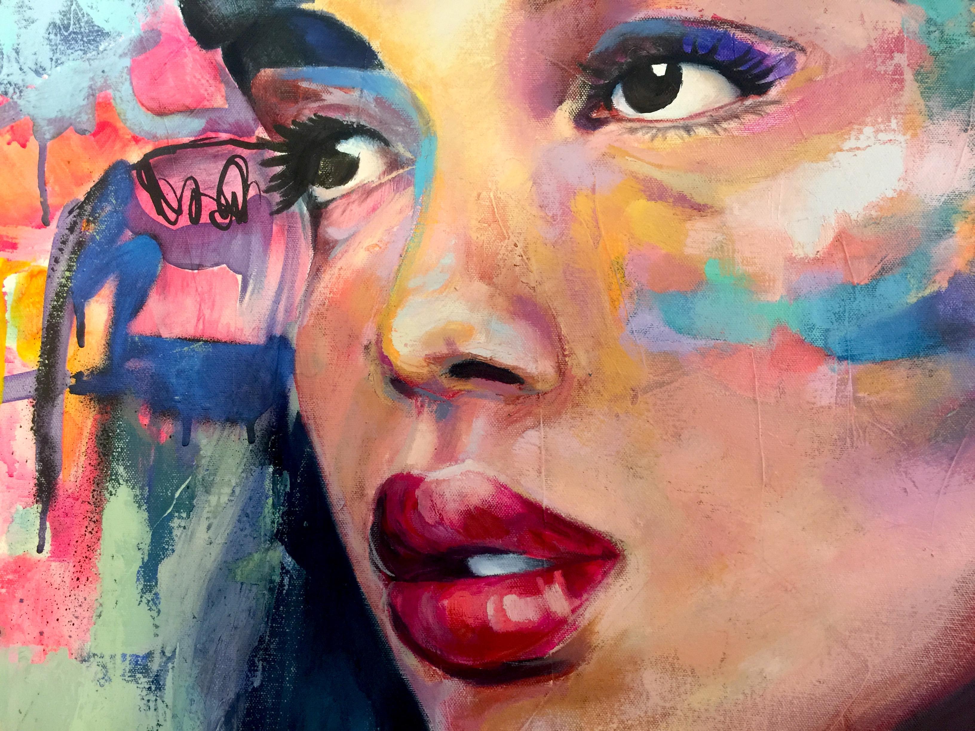 Viaggio al limite - Portrait Painting Marrone di Miranda Gamel