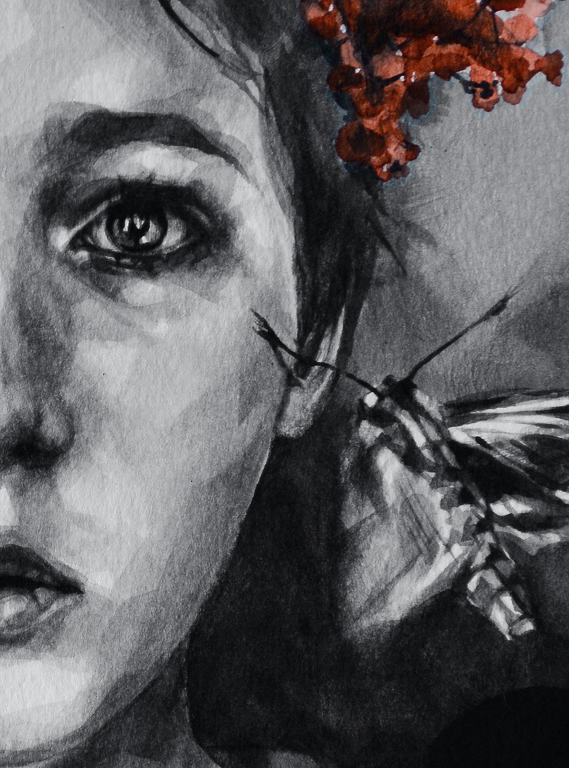 Moths #1 - Black Portrait by Suzanna Orlova