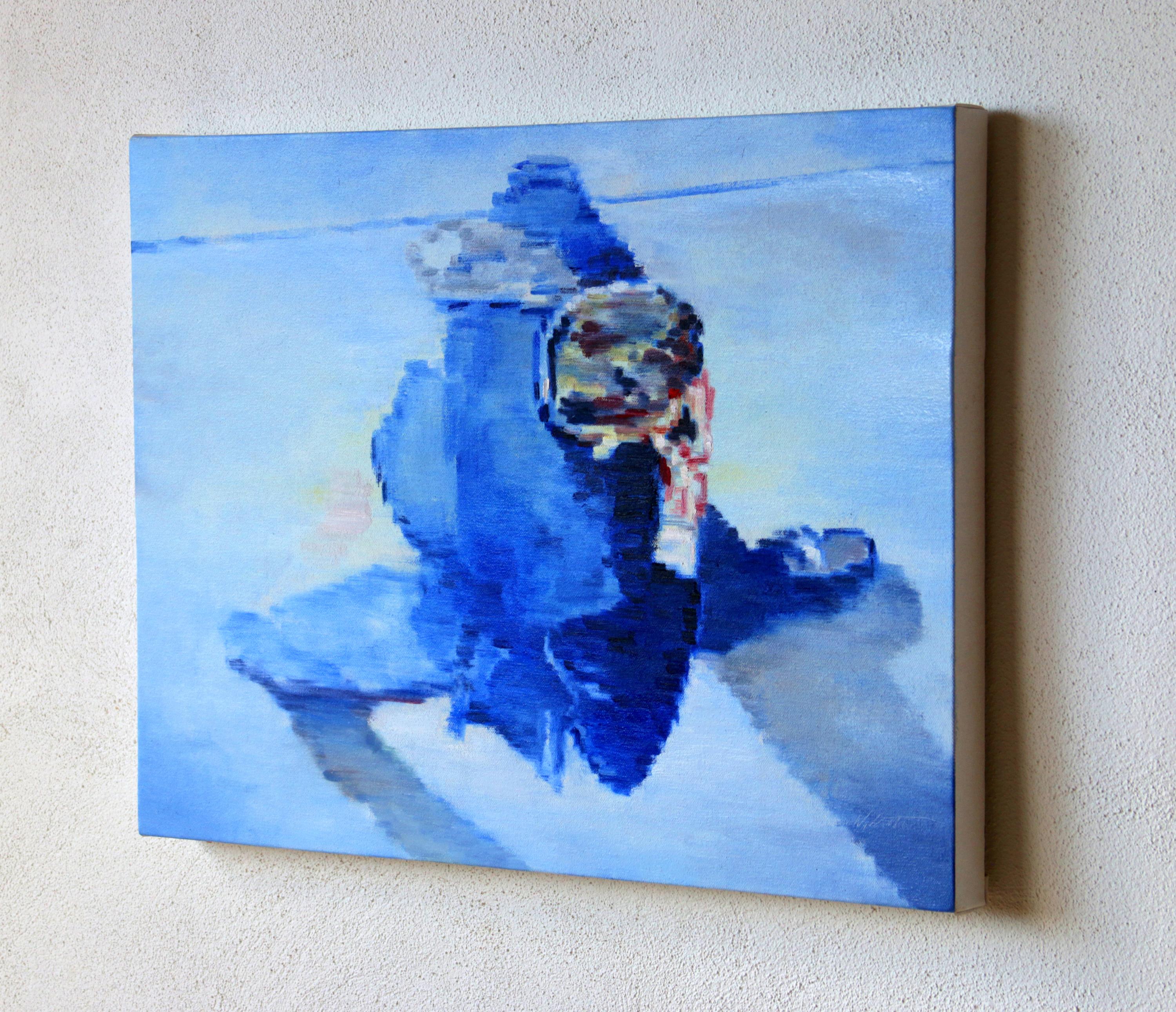 Lundi bleu - Impressionnisme abstrait Painting par Warren Keating