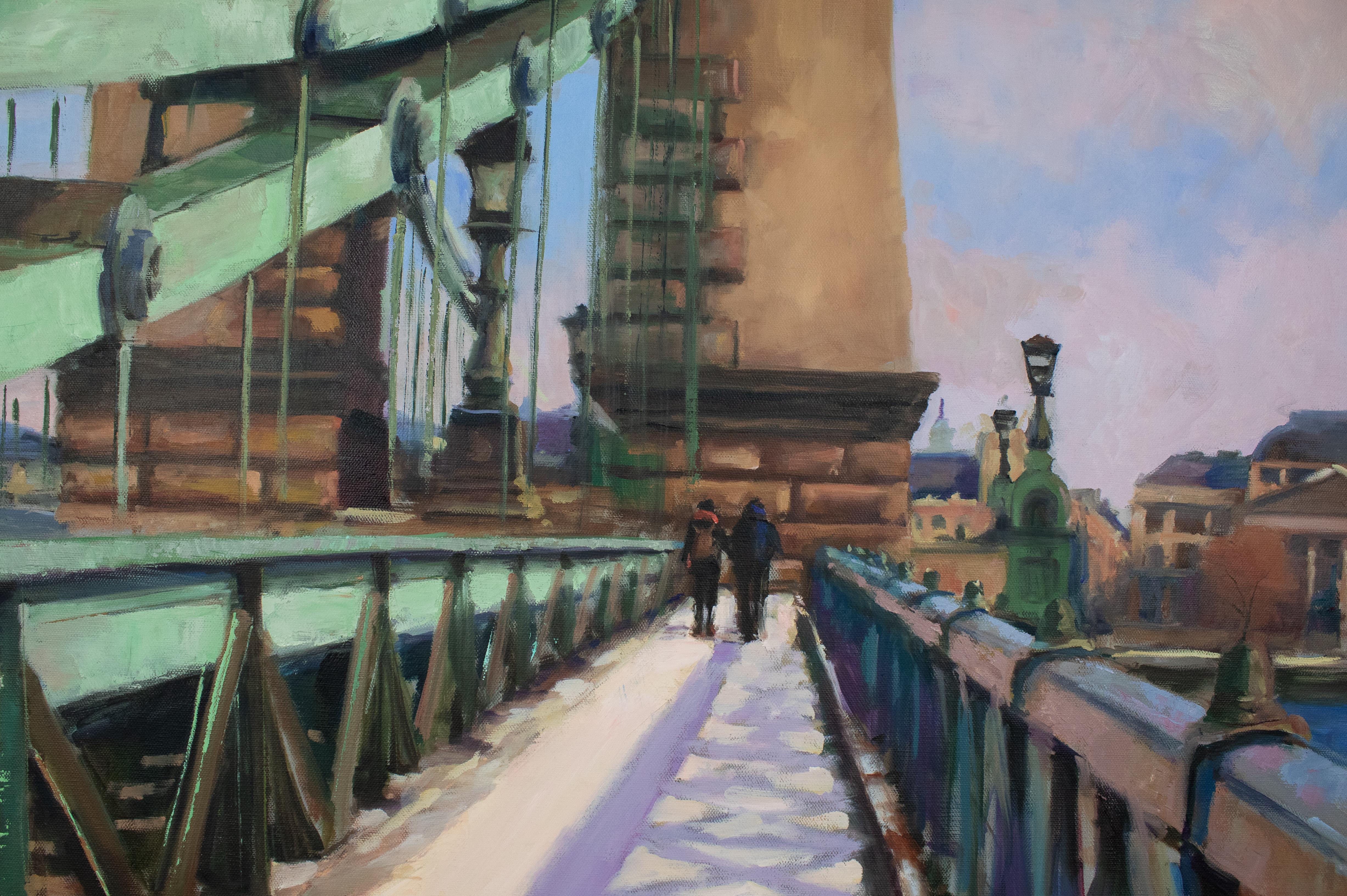 Chain Bridge of Budapest - Painting by Jonelle Summerfield