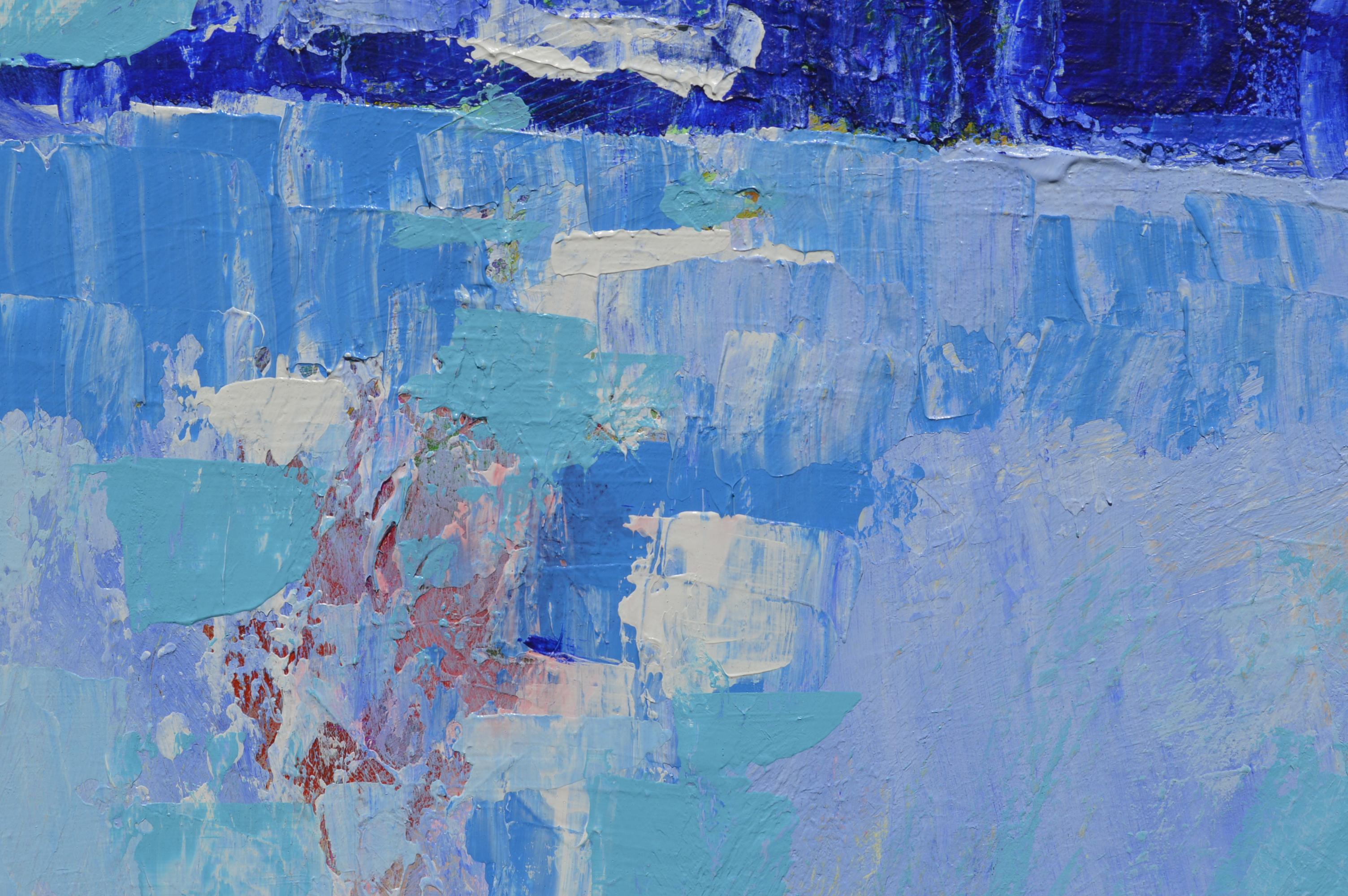 Abstraction du paysage - Bleu Abstract Painting par Patrick O'Boyle