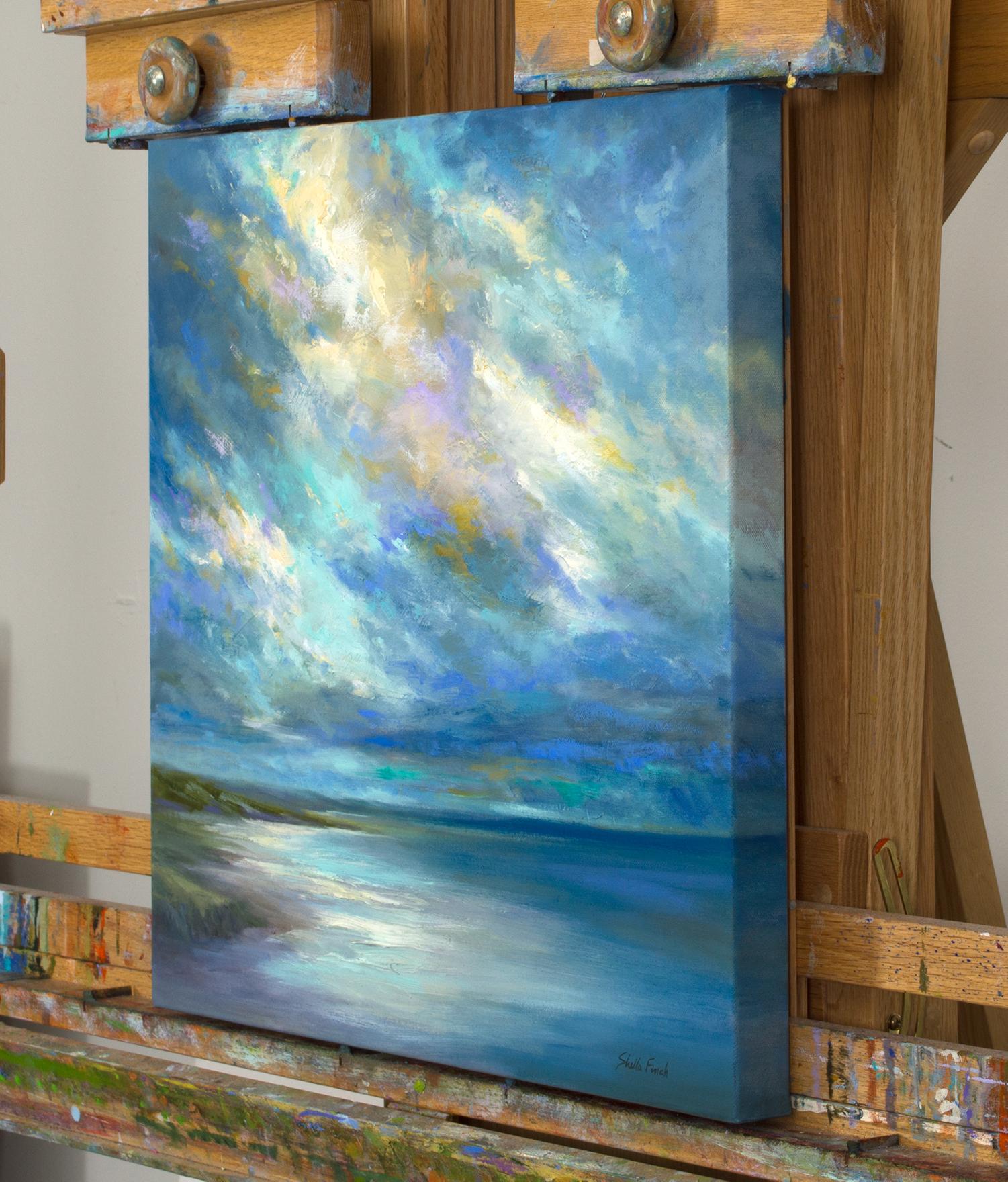 Coastal Clouds 35 - Abstract Impressionist Painting by Sheila Finch