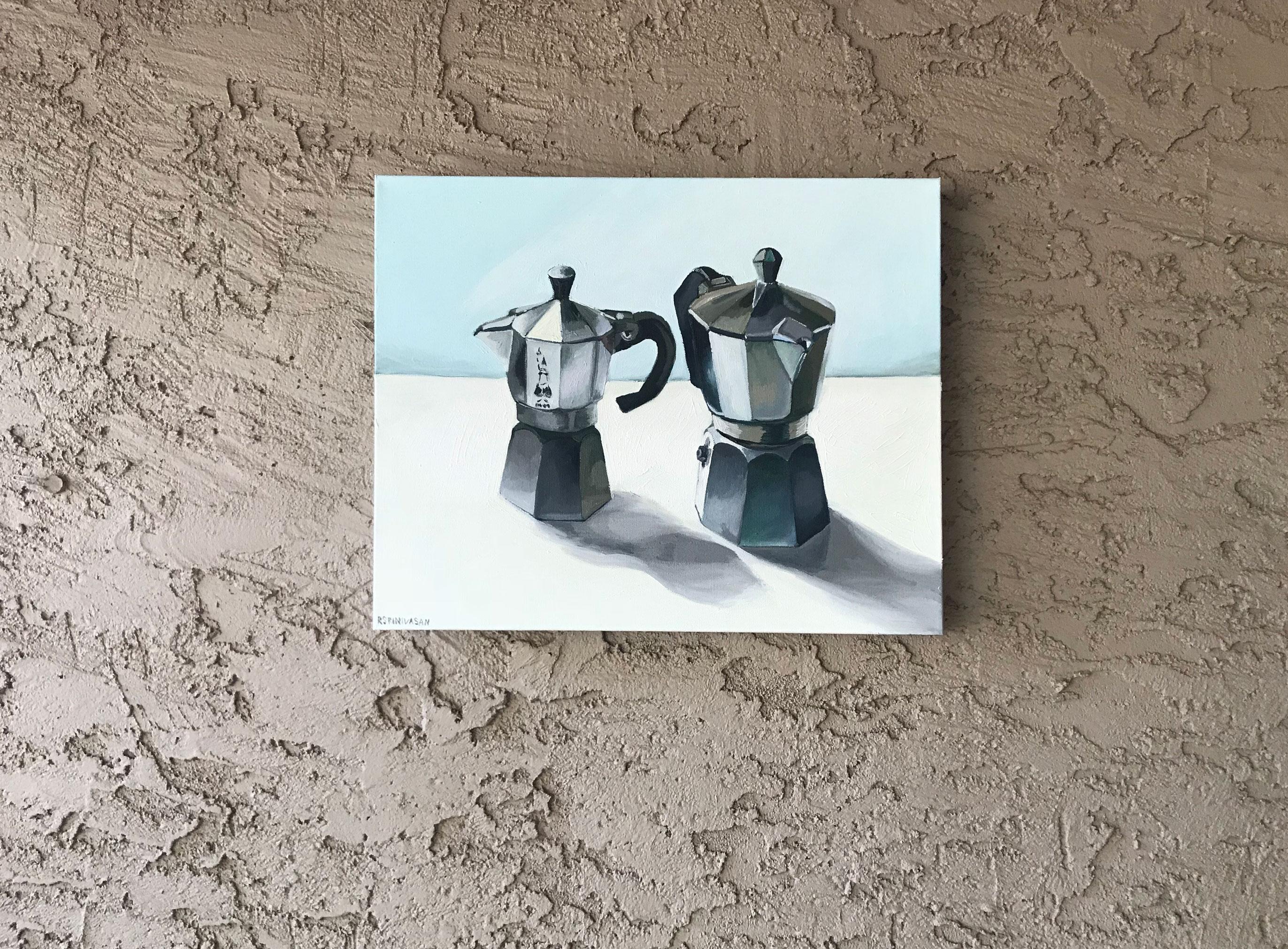 Café del cielo - Painting Contemporáneo de Rachel Srinivasan