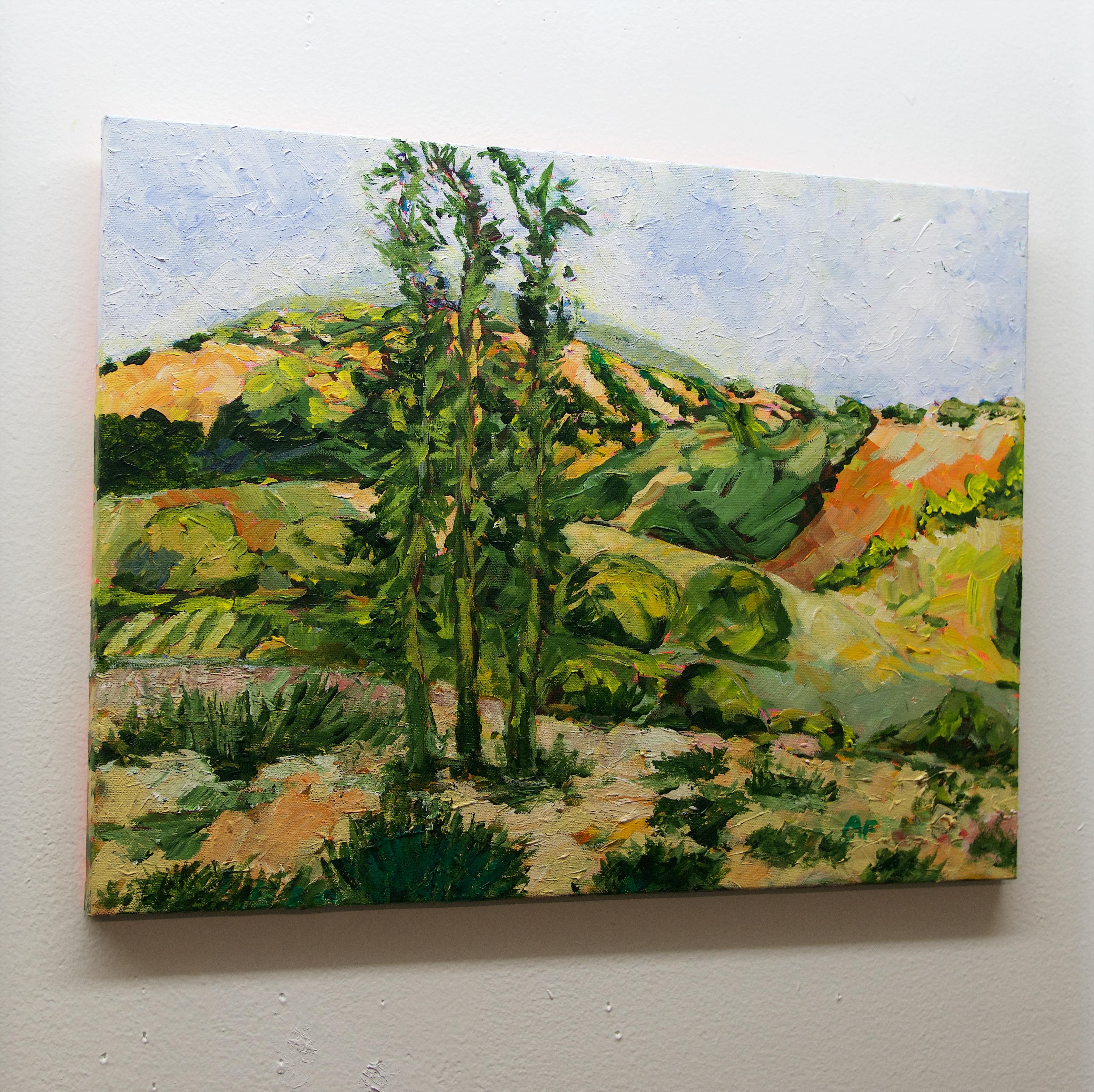 <p>Artist Comments<br />I am inspired by the area I live in California. The hills are alive with beauty in the spring. I hope the viewer can feel that excitement from this painting from the way it has been painted.  I love working in a lose