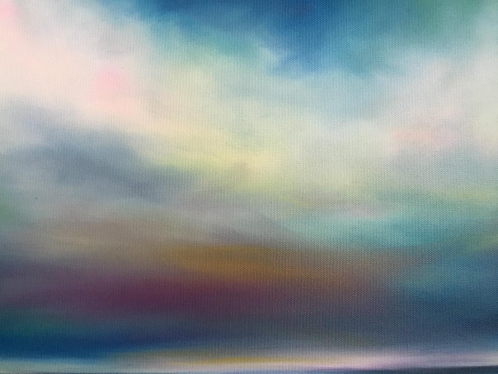 <p>Artist Comments<br>A storm builds offshore and pushes the clouds onshore. This multi-colored seascape comes from my imagination but is influenced by the many beach storms I have witnessed. </p><p>About the Artist<br>Reflected in Nancy Hughes