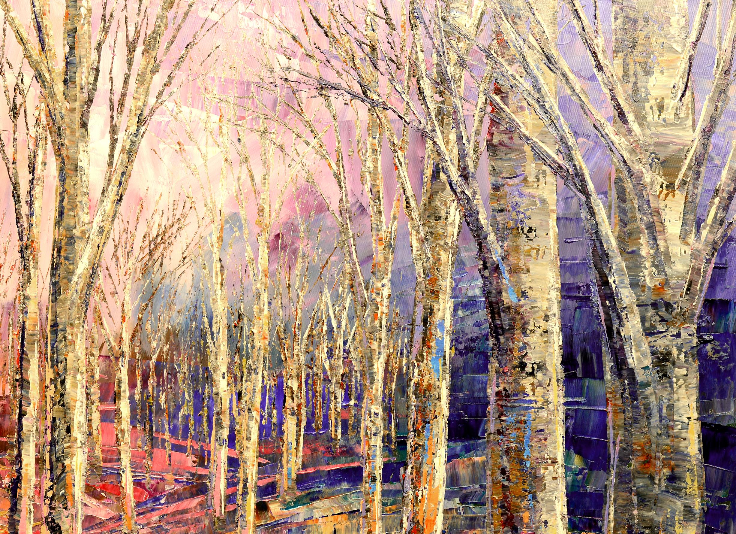 <p>Commentaires de l'artiste<br />C'est mon histoire d'amour continue avec la forêt. En utilisant le contraste, je dépeins la rose du matin qui émerge des ombres.</p><p>À propos de l'artiste<br />D'origine russe, Tatiana Iliina vit à Montréal et a
