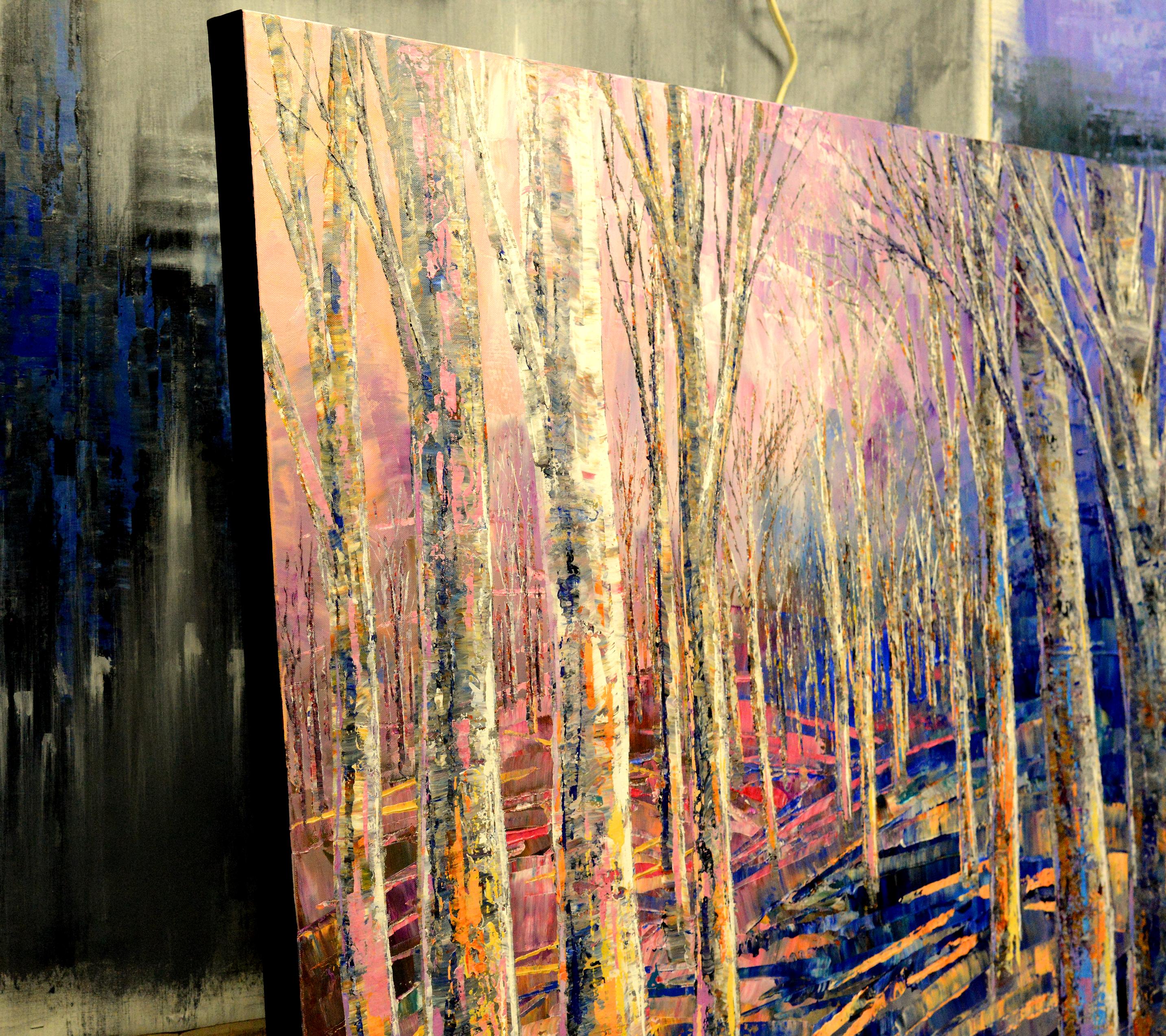 <p>Artist Comments<br />It's my continuing love affair with the forest. Using contrast, I portray the rose of morning rising from the shadows.</p><p>About the Artist<br />Russian-born Tatiana Iliina lives in Montreal and has sold paintings to