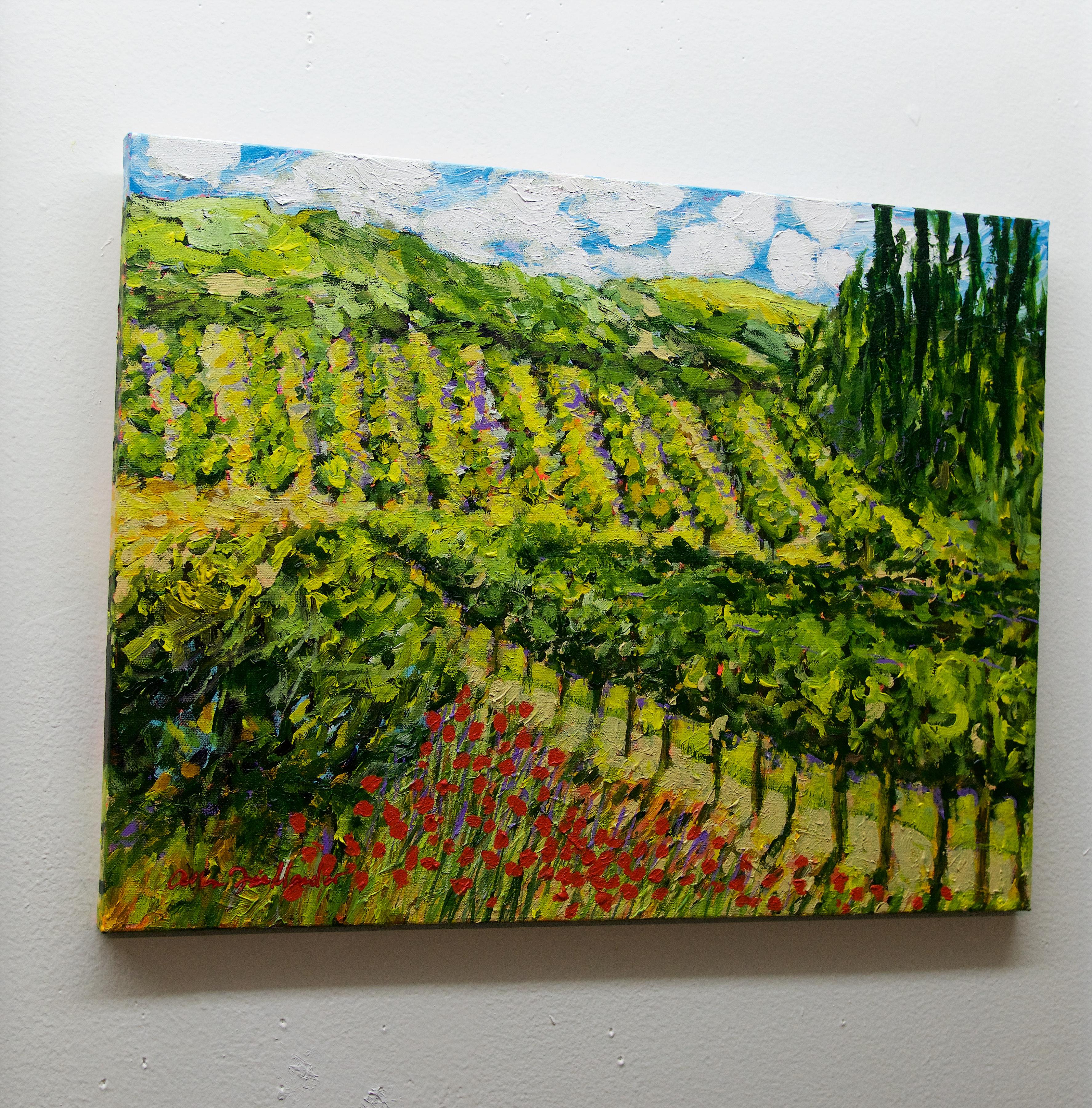 <p>Artist Comments<br />I am inspired by the area I live in California. The hills are alive with beauty in the spring. I hope the viewer can feel that excitement from this painting from the way it has been painted.  I love working in a lose